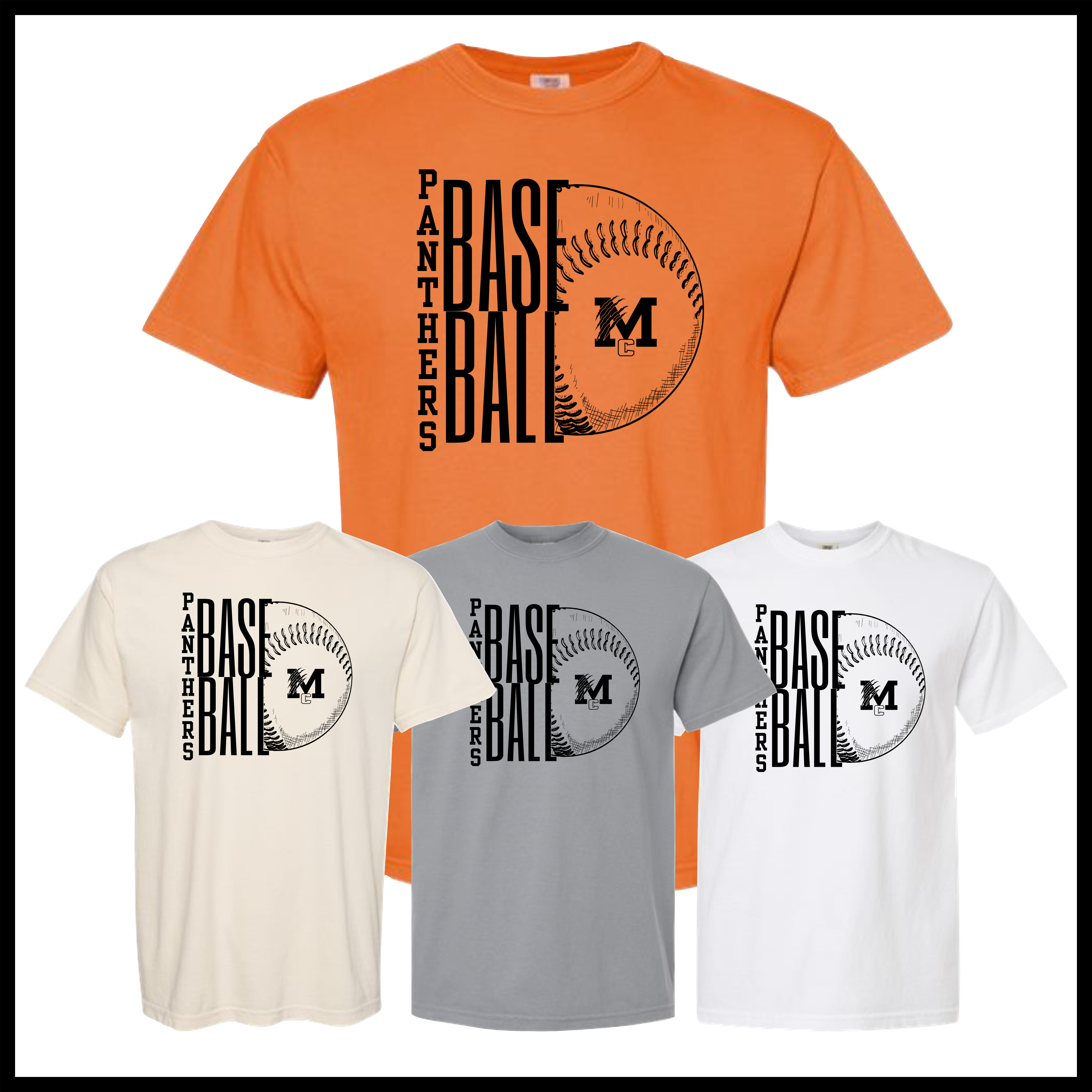 MCYDS STACKED BASEBALL Short Sleeve Comfort Colors Cotton T-Shirt