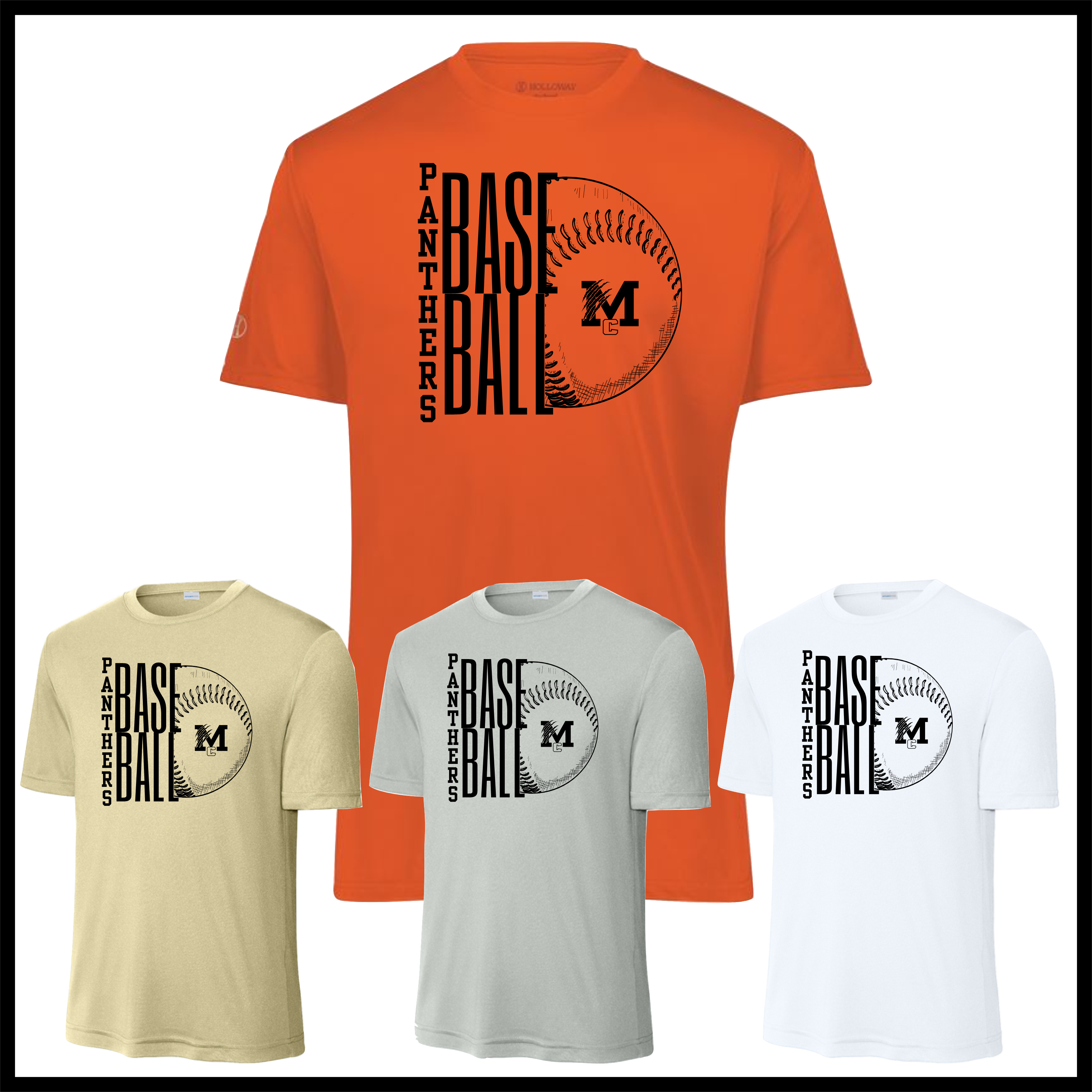 MCYDS STACKED BASEBALL Short Sleeve 100% Poly Wicking T-Shirt