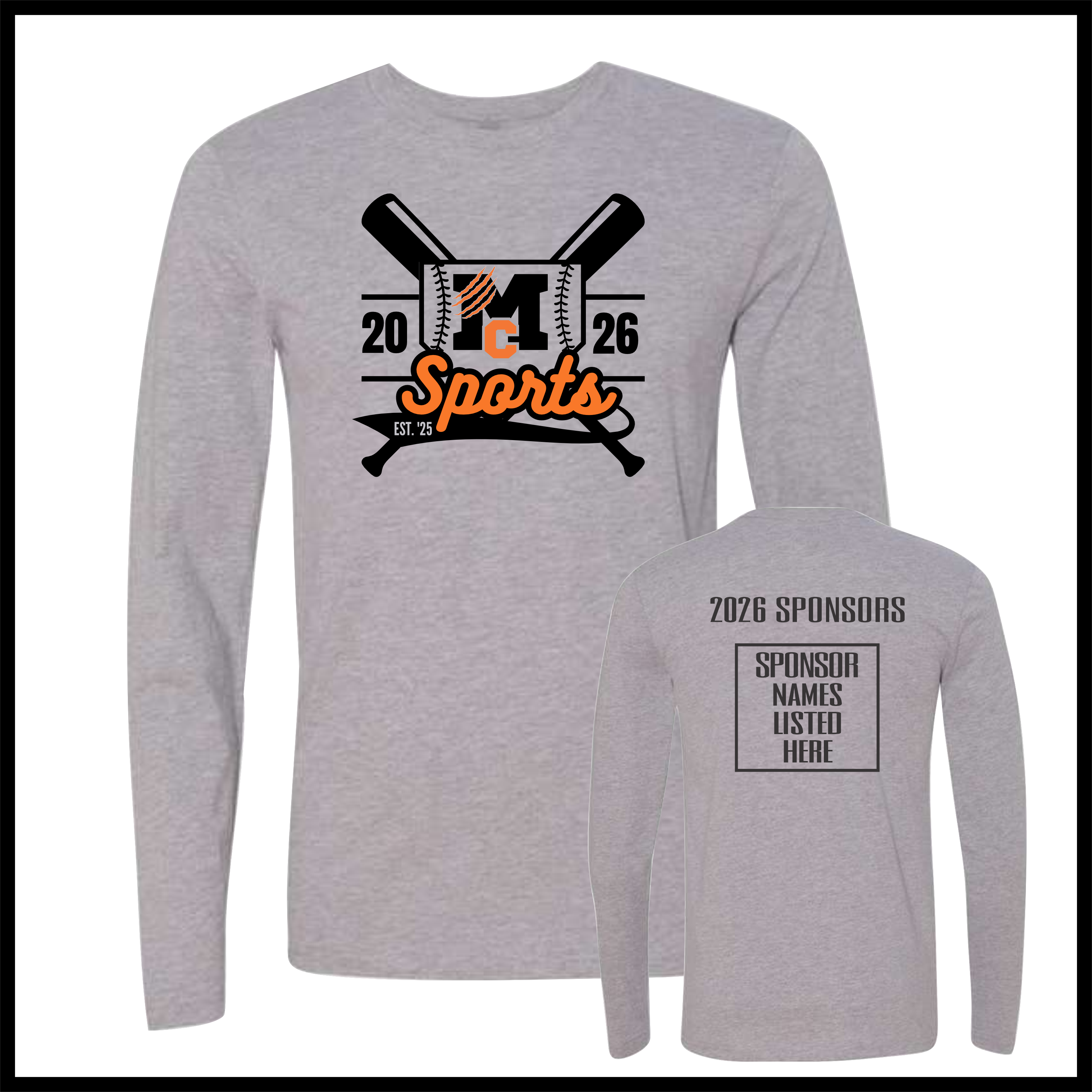 MCYDS SPONSOR SHIRT Long Sleeve Ringspun Cotton T-Shirt