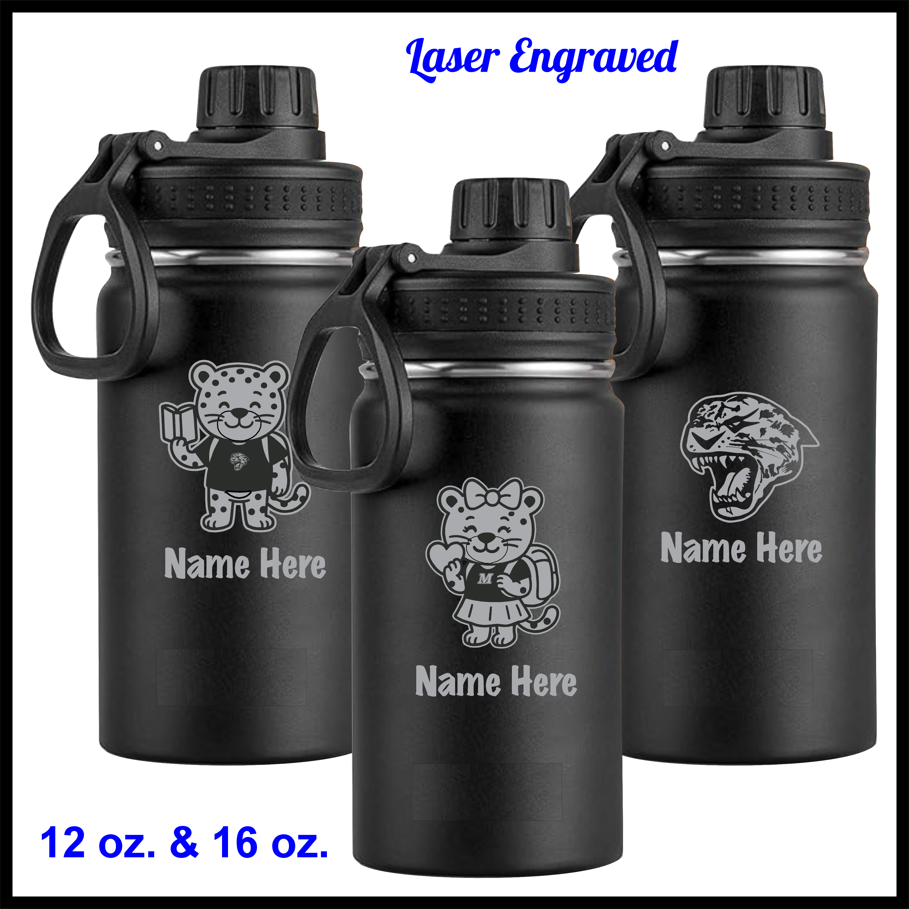 MES Laser Engraved Kids Water Bottle