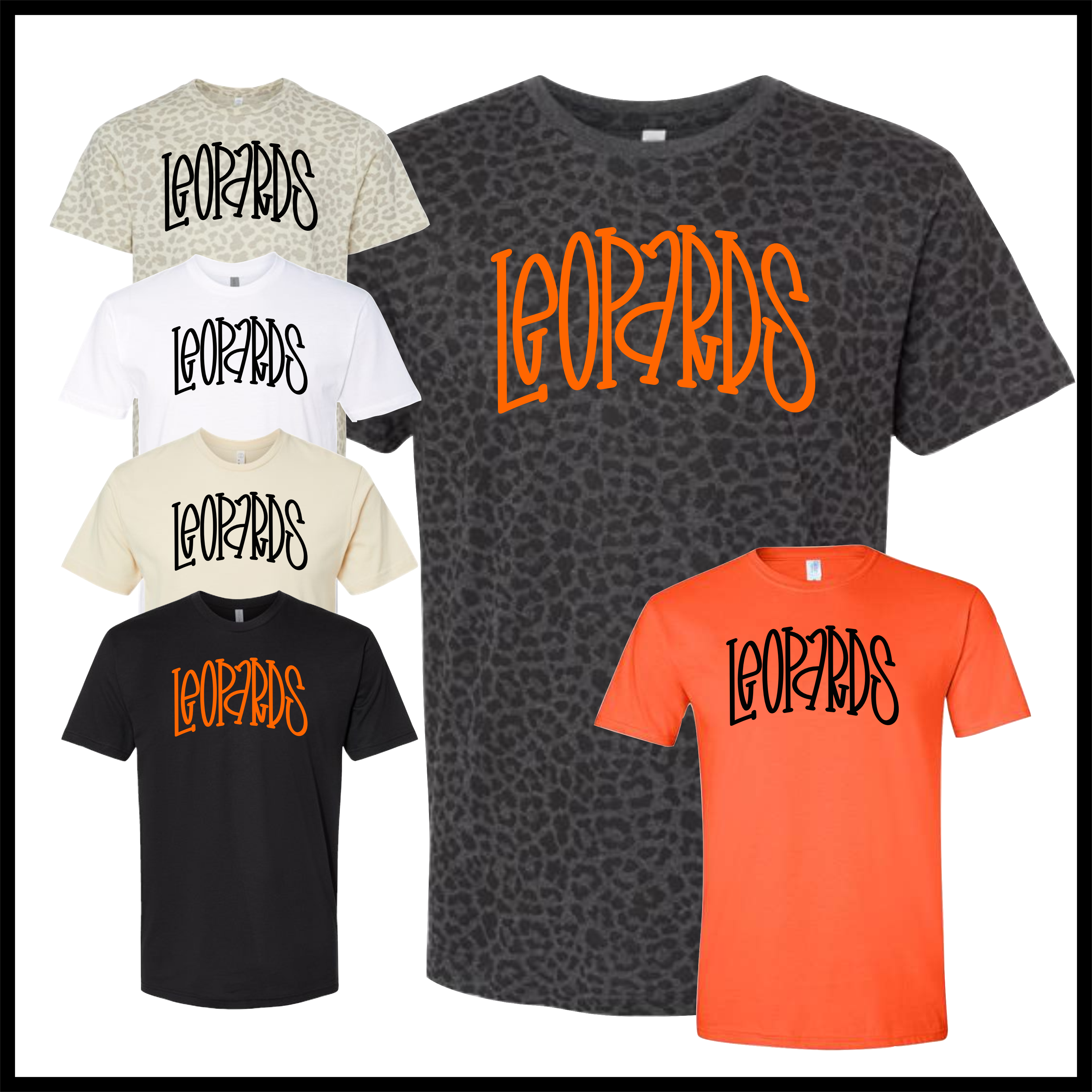 MES Leopards Text Print Short Sleeve Ringspun Cotton T-Shirt