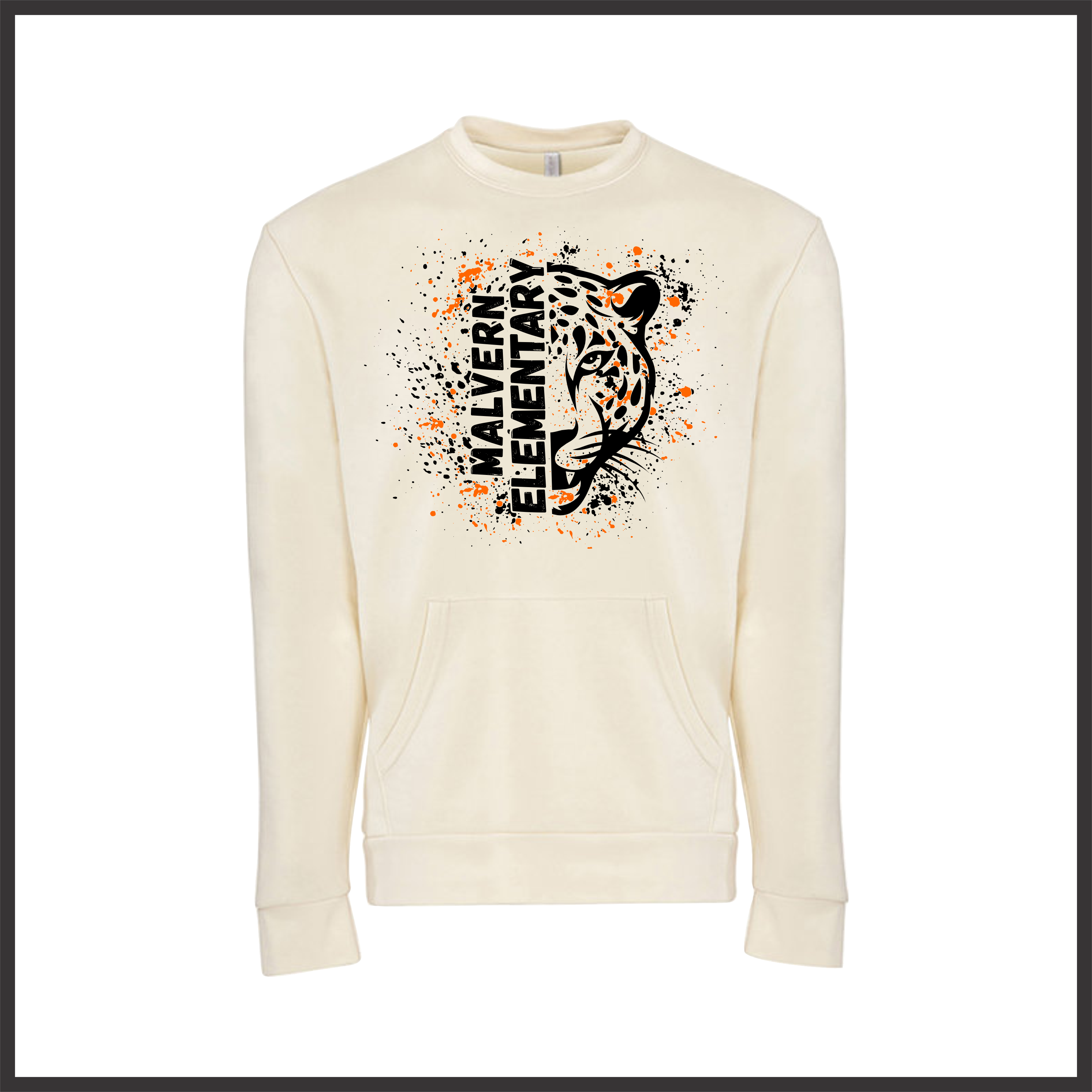 MES Malvern Elementary Splatter Print POCKET Crewneck Sweatshirt
