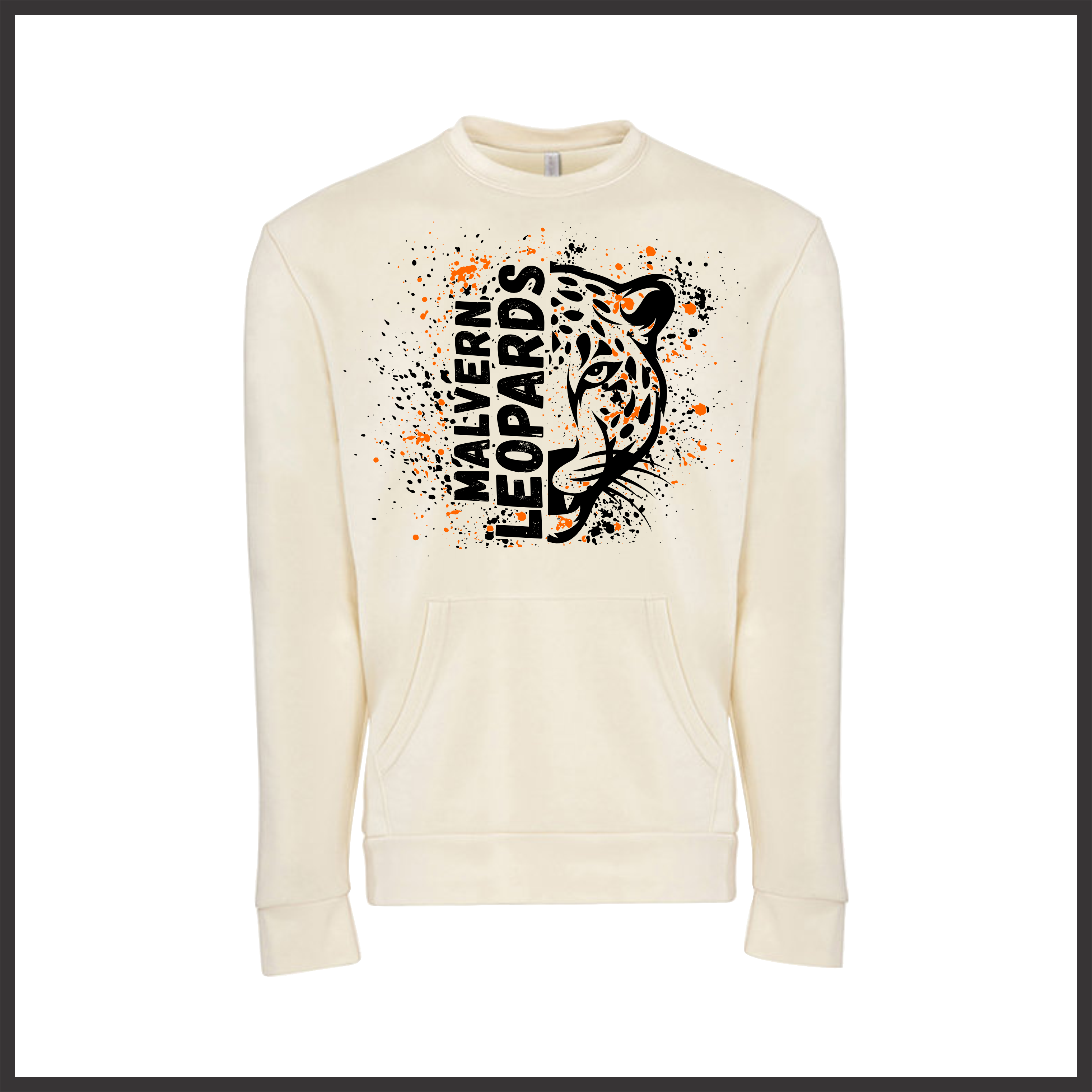 MES Malvern Leopards Splatter Print POCKET Crewneck Sweatshirt