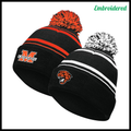 MES Striped Beanie With Pom