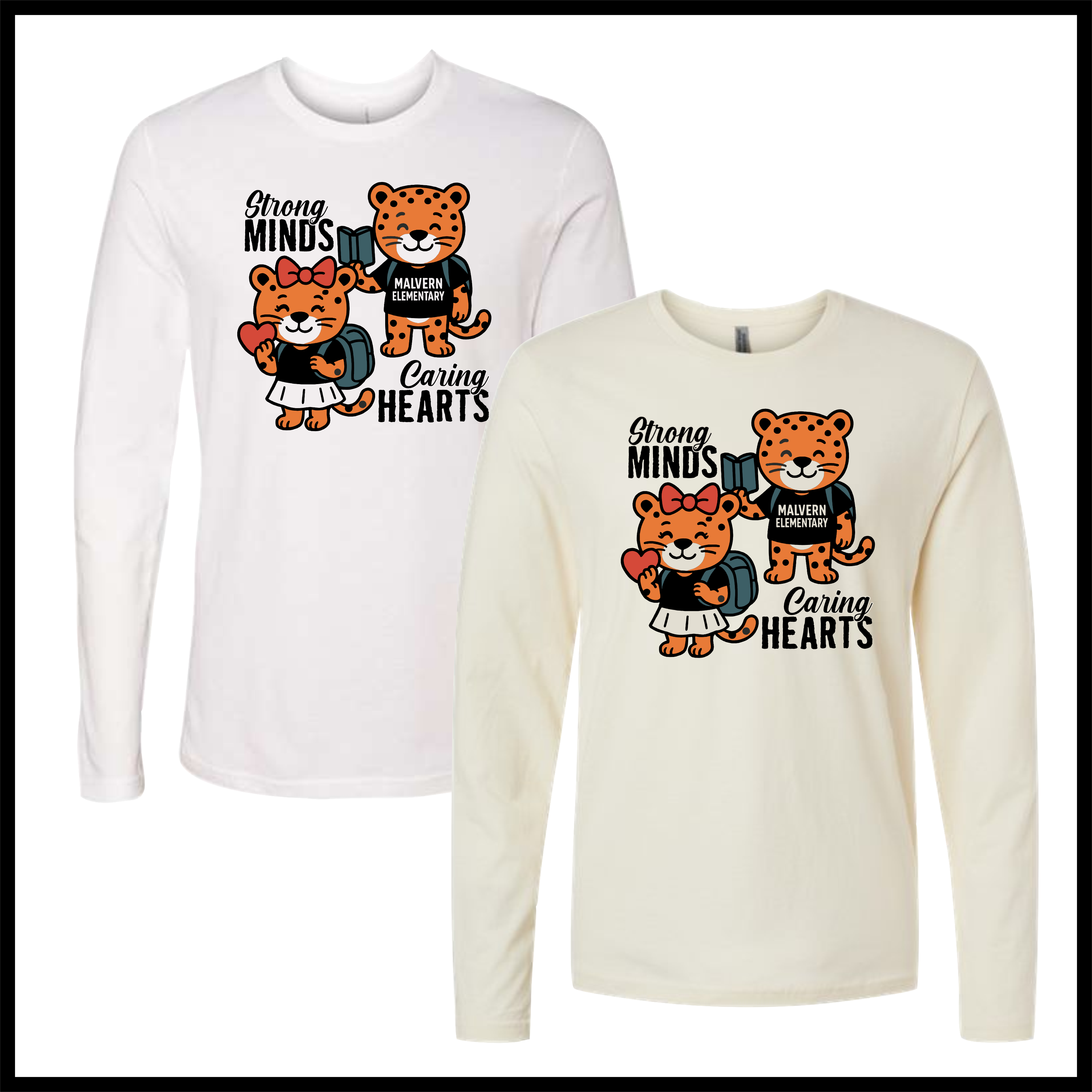 MES Strong Minds-Caring Hearts Long Sleeve Ringspun Cotton T-Shirt