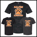 MES Malvern Elementary Paw Leopard Print Short Sleeve Ringspun Cotton T-Shirt