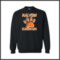 MES Malvern Elementary Paw Solid Print Cotton Blend Crewneck Sweatshirt