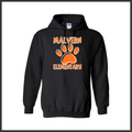 MES Malvern Elementary Paw Solid Print Cotton Blend Hoodie Sweatshirt