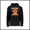 MES Malvern Elementary Paw Solid Print 100% Poly Wicking Hoodie Sweatshirt