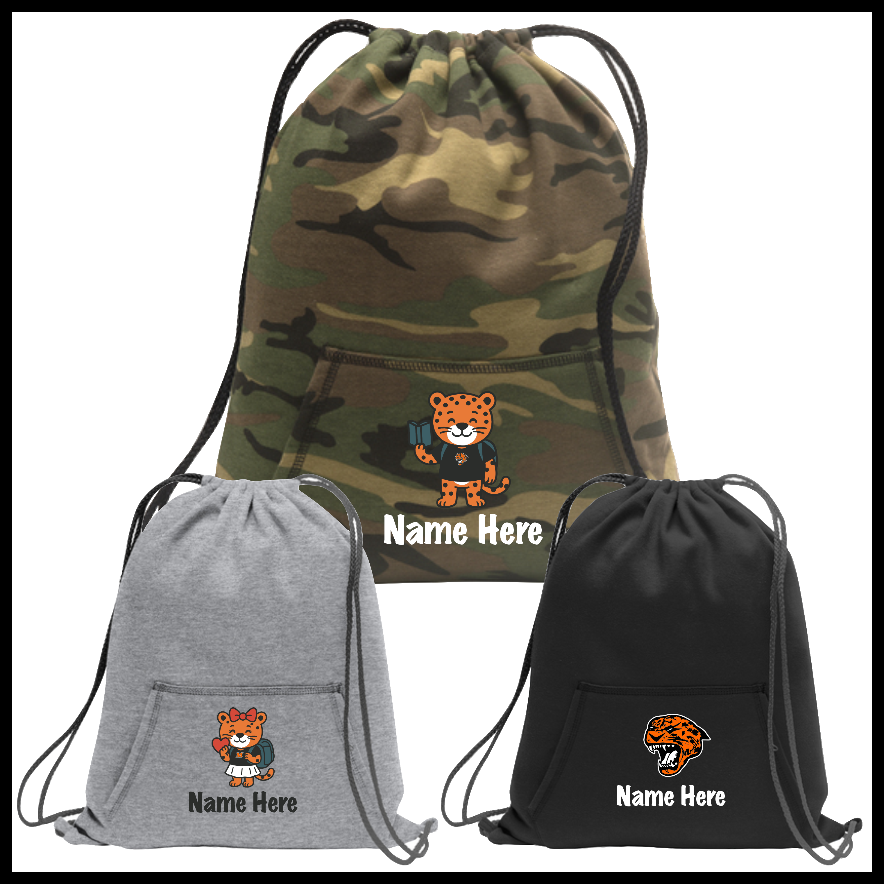 MES Sweatshirt Fleece Pocket Drawstring Bag