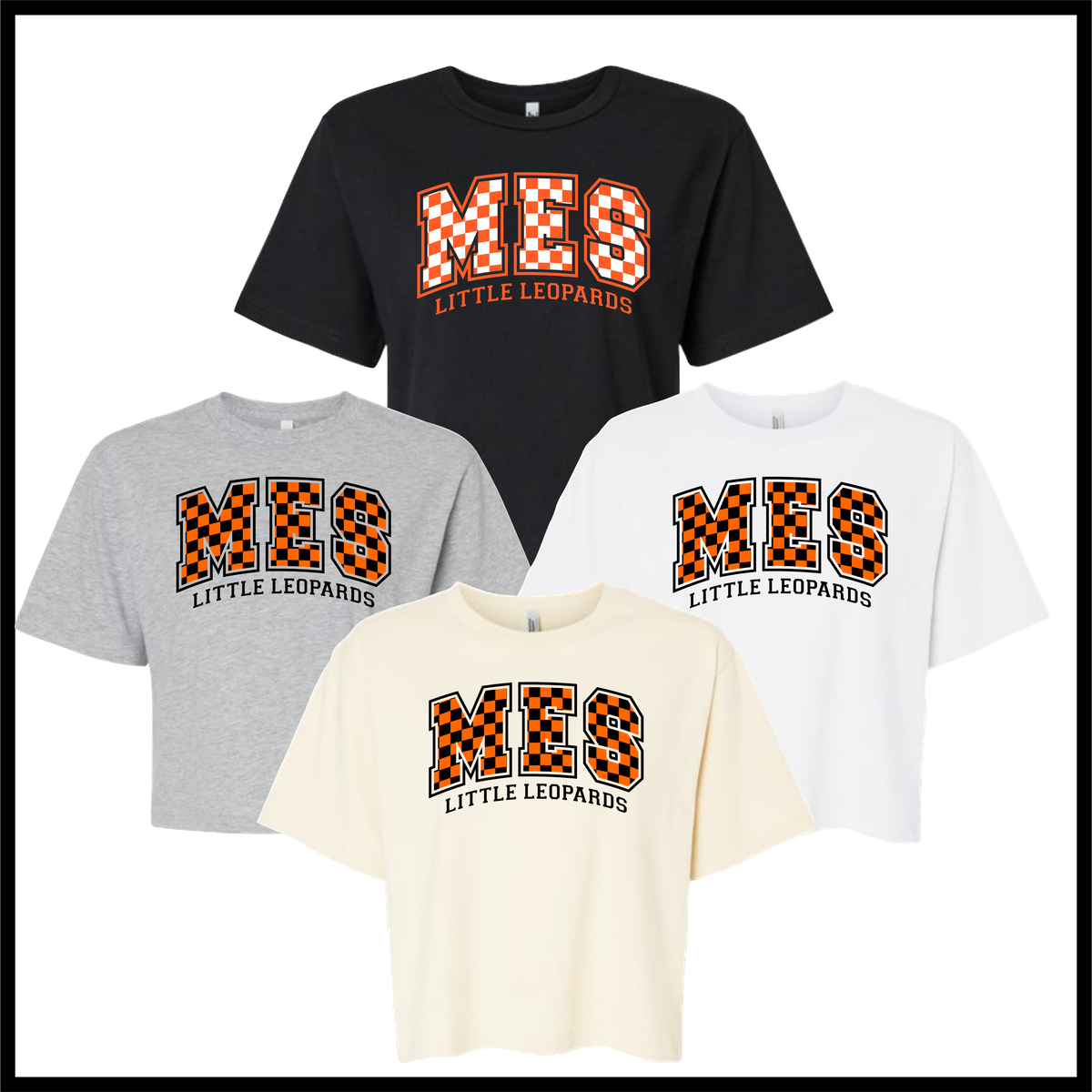 MES LLPO Checkered MES Boxy Crop T-Shirt