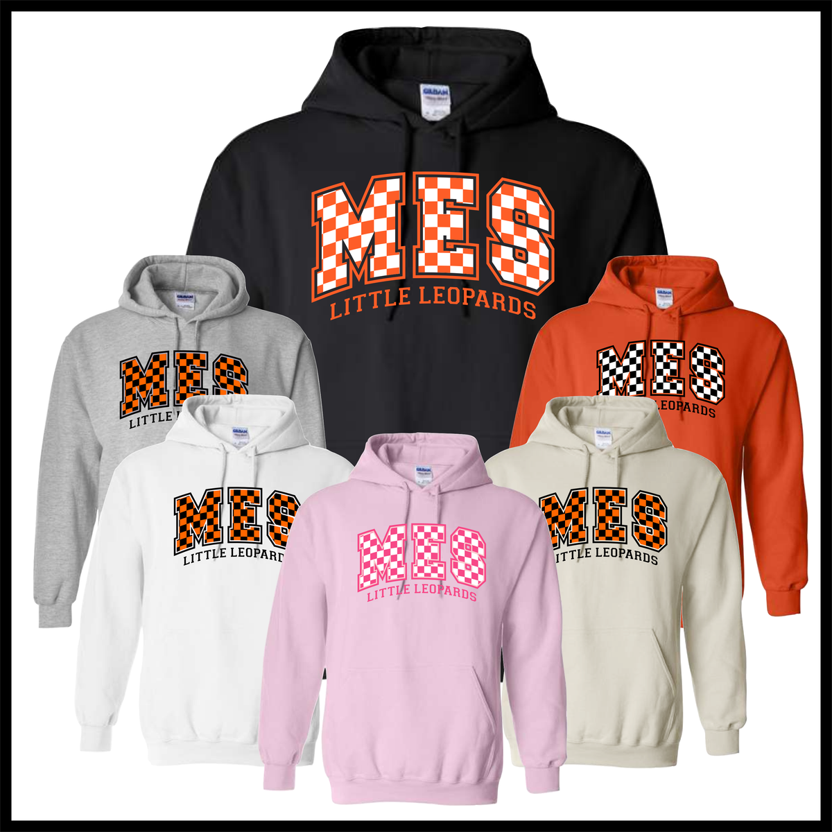 MES LLPO Checkered MES Cotton Blend Hoodie Sweatshirt