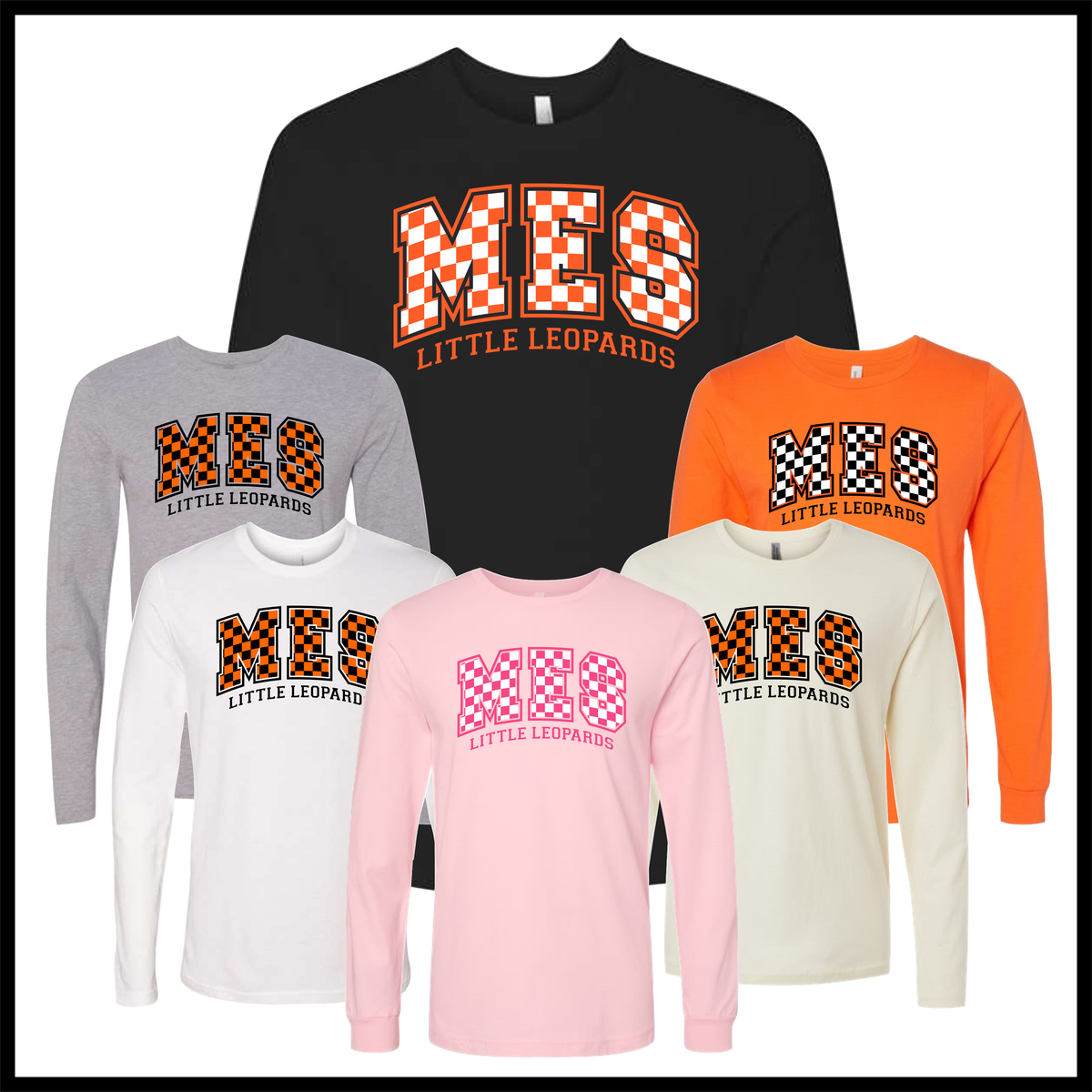 MES LLPO Checkered MES Long Sleeve Ringspun Cotton T-Shirt