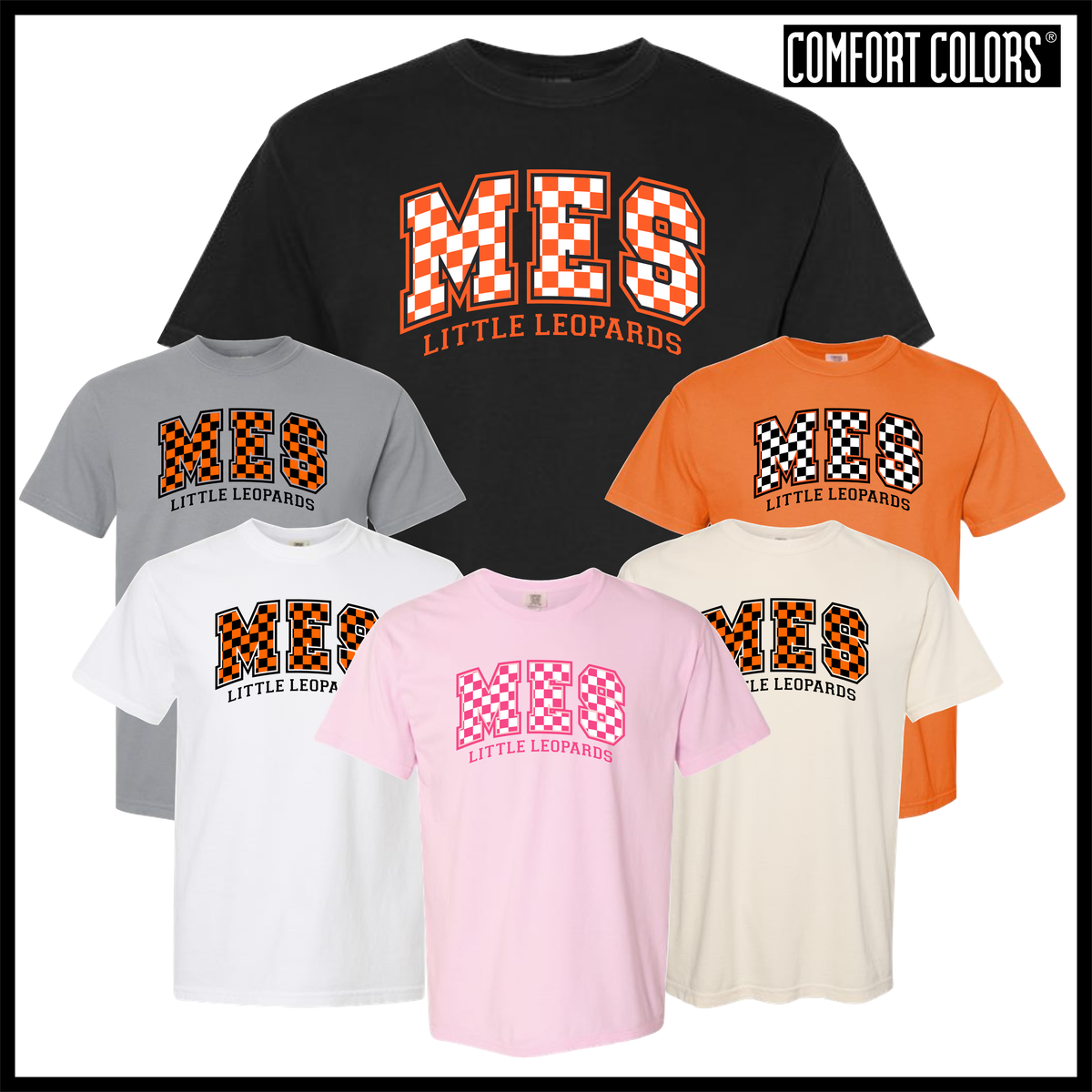 MES LLPO Checkered MES Short Sleeve Comfort Colors T-Shirt