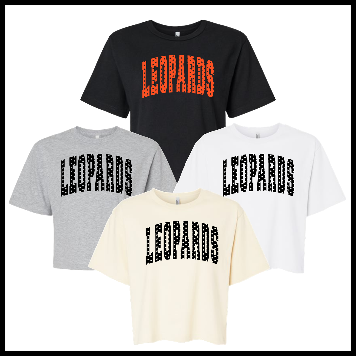 MES LLPO Leopards Polka Dot Boxy Crop T-Shirt
