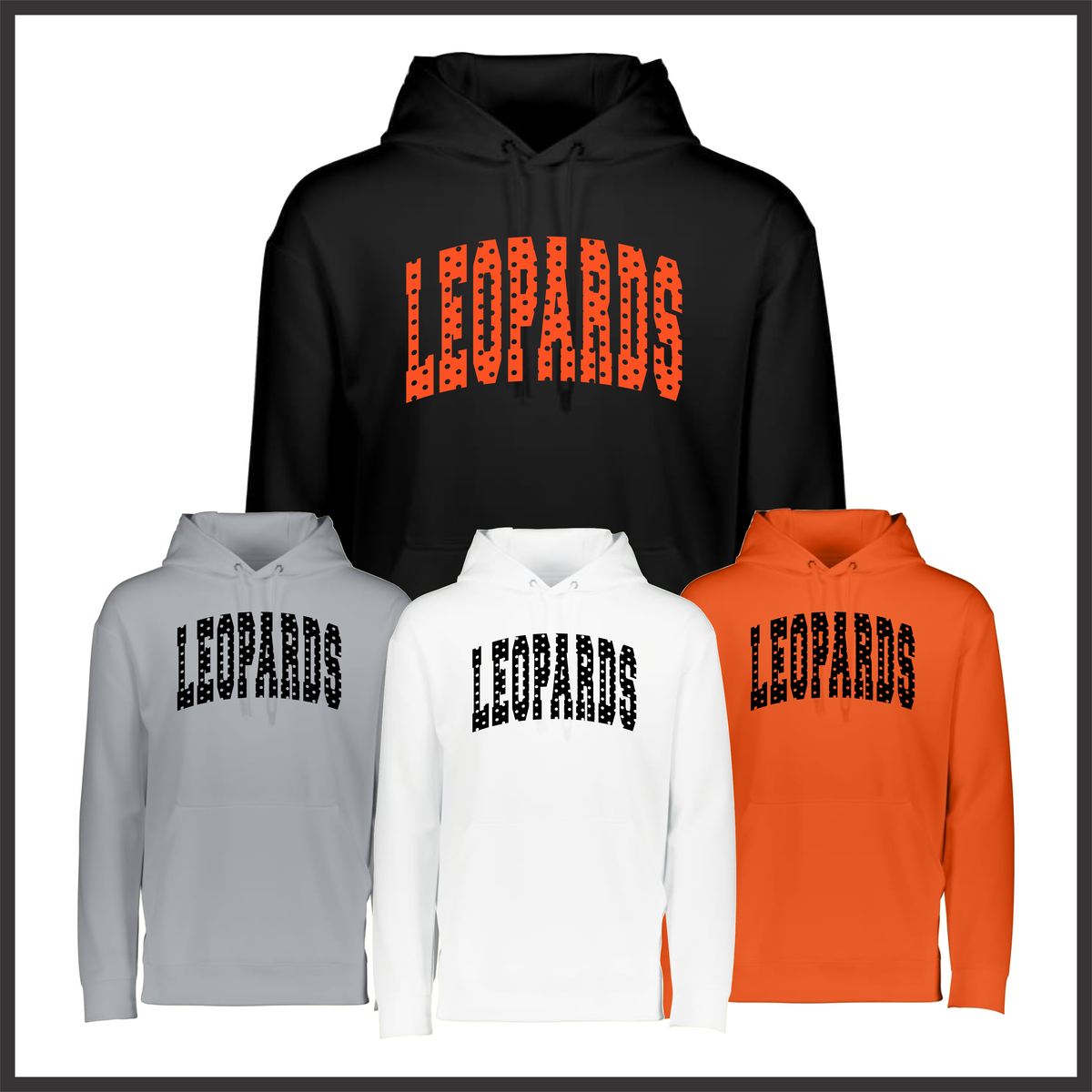 MES LLPO Leopards Polka Dot 100% Poly Wicking Hoodie Sweatshirt