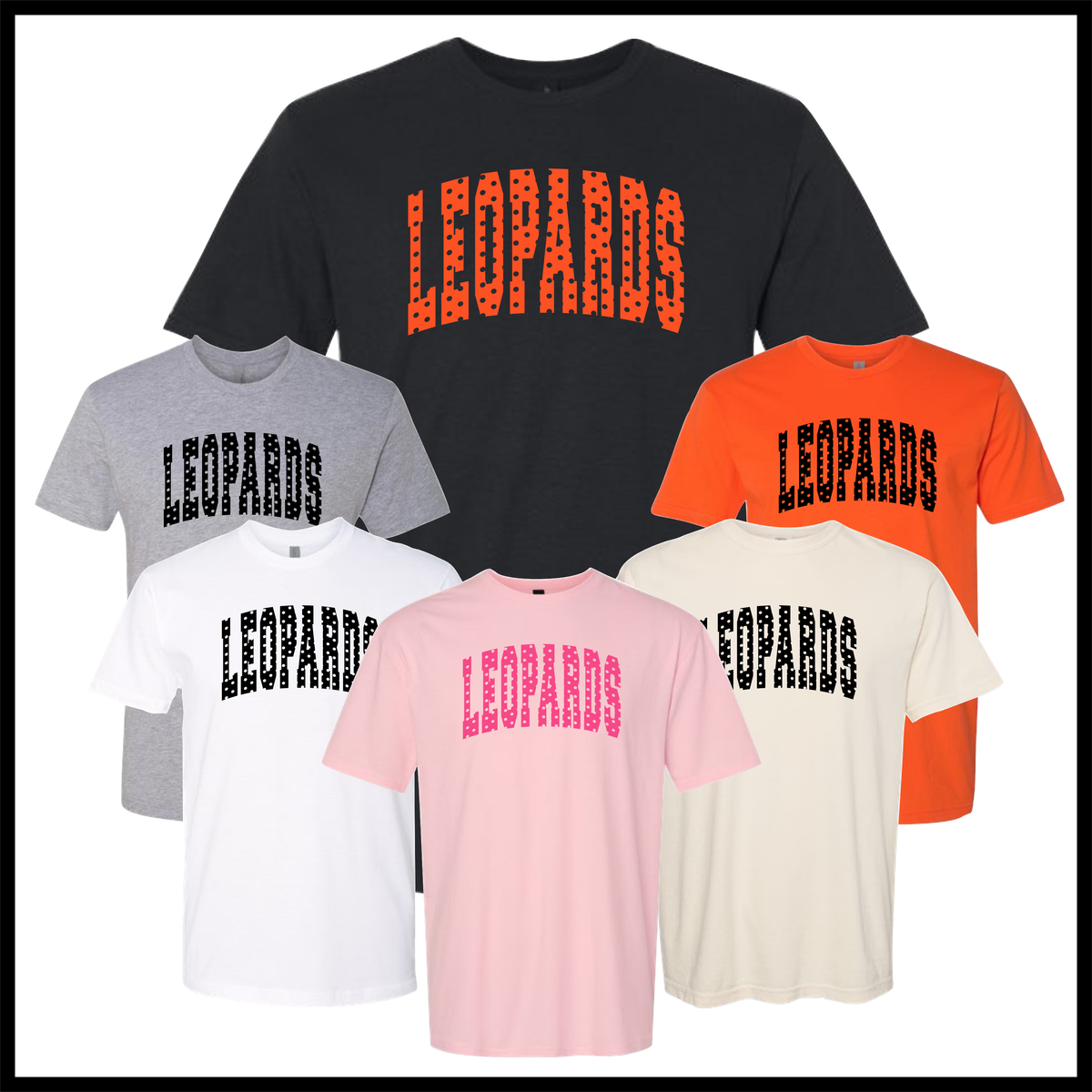 MES LLPO Leopards Polka Dot Short Sleeve Ringspun Cotton T-Shirt