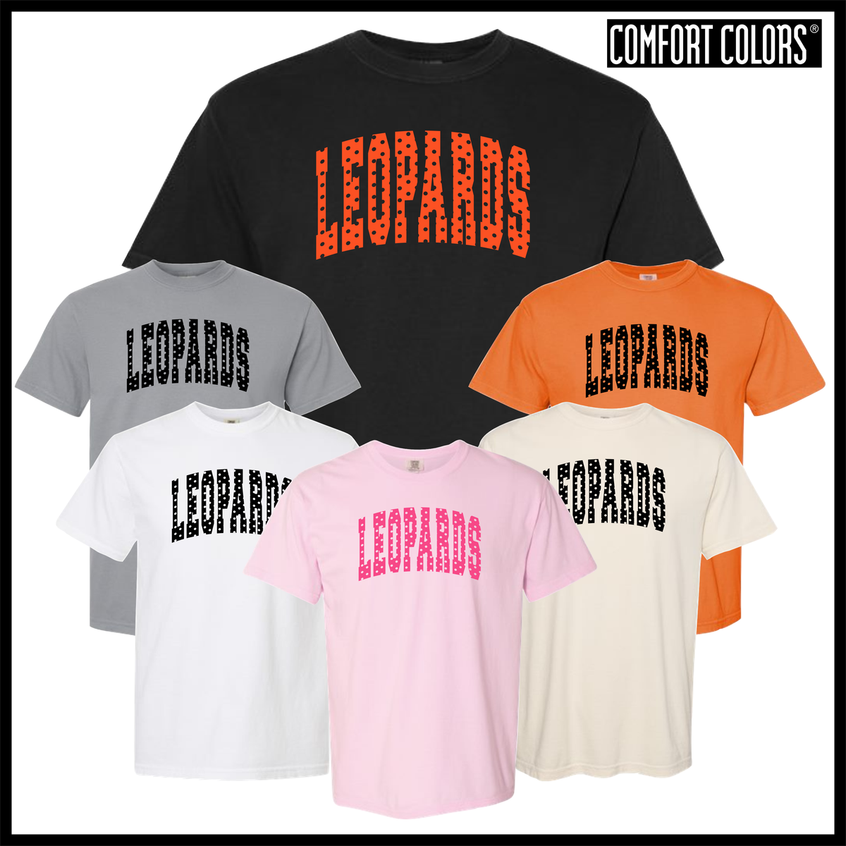 MES LLPO Leopards Polka Dot Short Sleeve Comfort Colors T-Shirt
