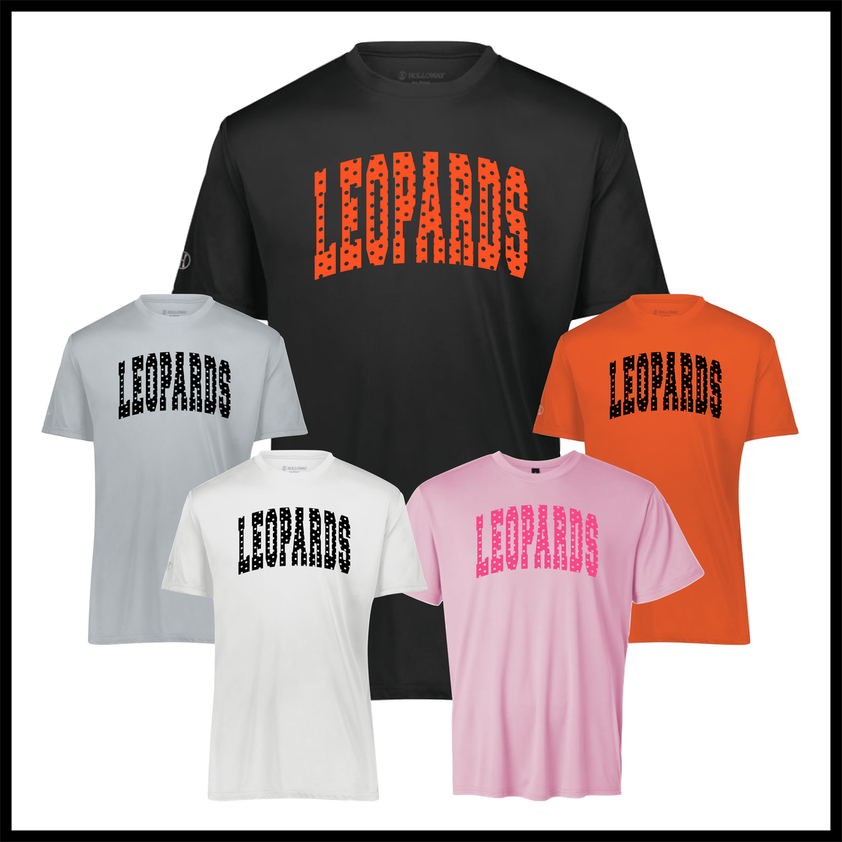 MES LLPO Leopards Polka Dot Short Sleeve 100% Poly Wicking T-Shirt