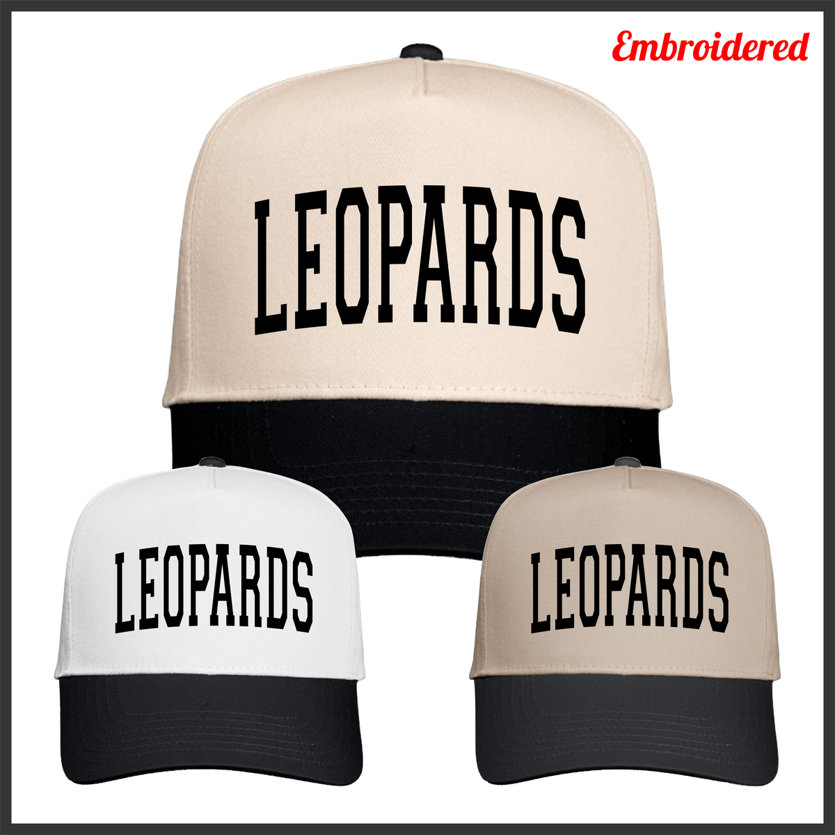 MES LLPO 5 Panel Leopards Text Hat