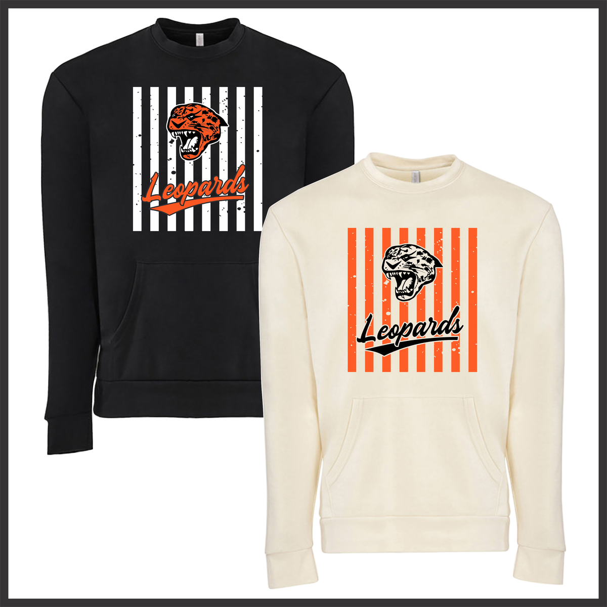 MES LLPO Striped Leopards *POCKET* Crewneck Sweatshirt