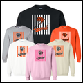 MES LLPO Striped Leopards Cotton Blend Crewneck Sweatshirt