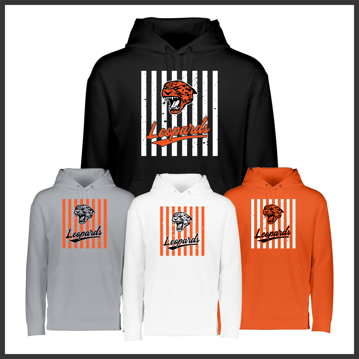 MES LLPO Striped Leopards 100% Poly Wicking Hoodie Sweatshirt