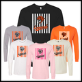 MES LLPO Striped Leopards Long Sleeve Ringspun Cotton T-Shirt