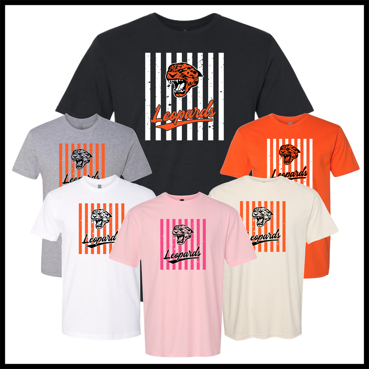 MES LLPO Striped Leopards Short Sleeve Ringspun Cotton T-Shirt