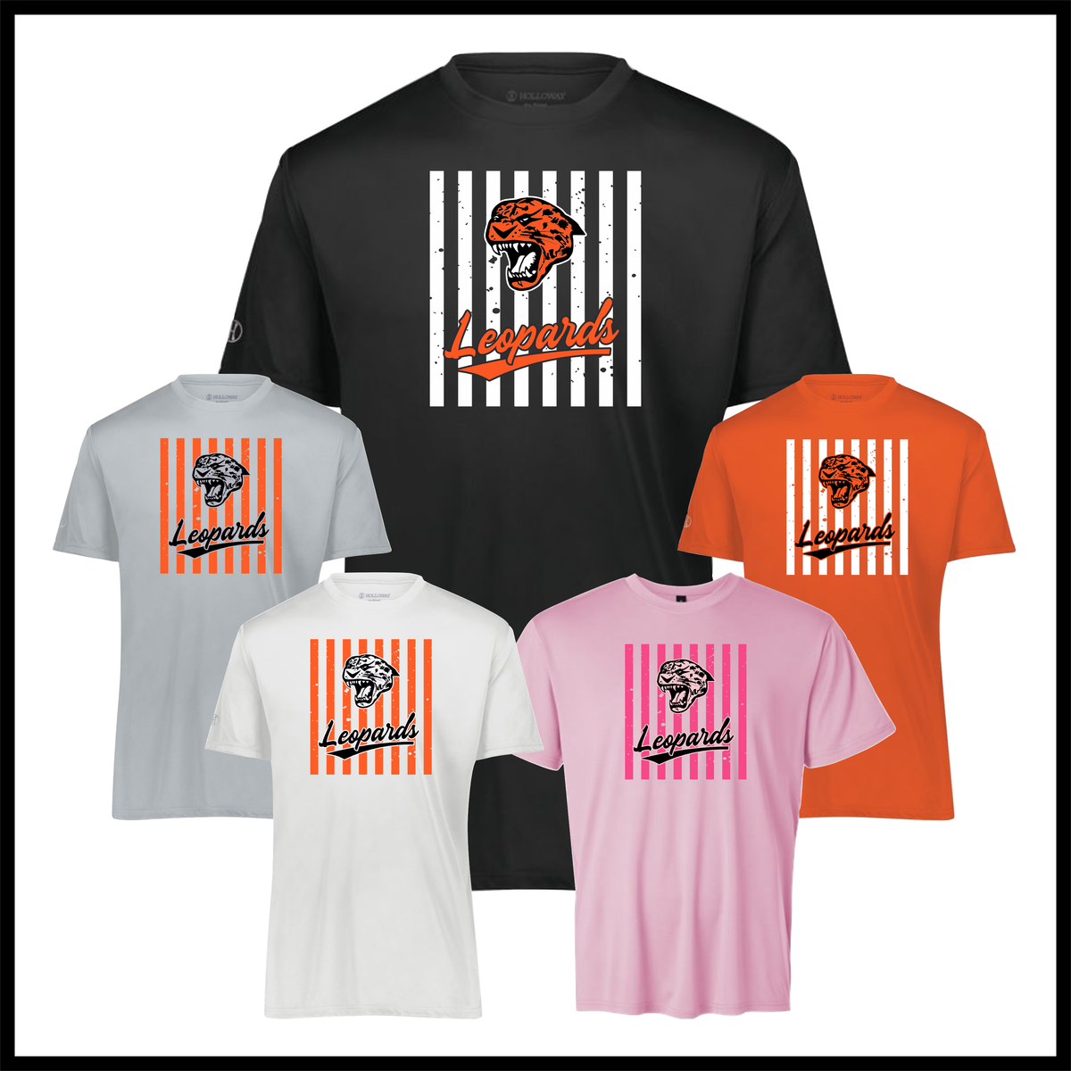 MES LLPO Striped Leopards Short Sleeve 100% Poly Wicking T-Shirt