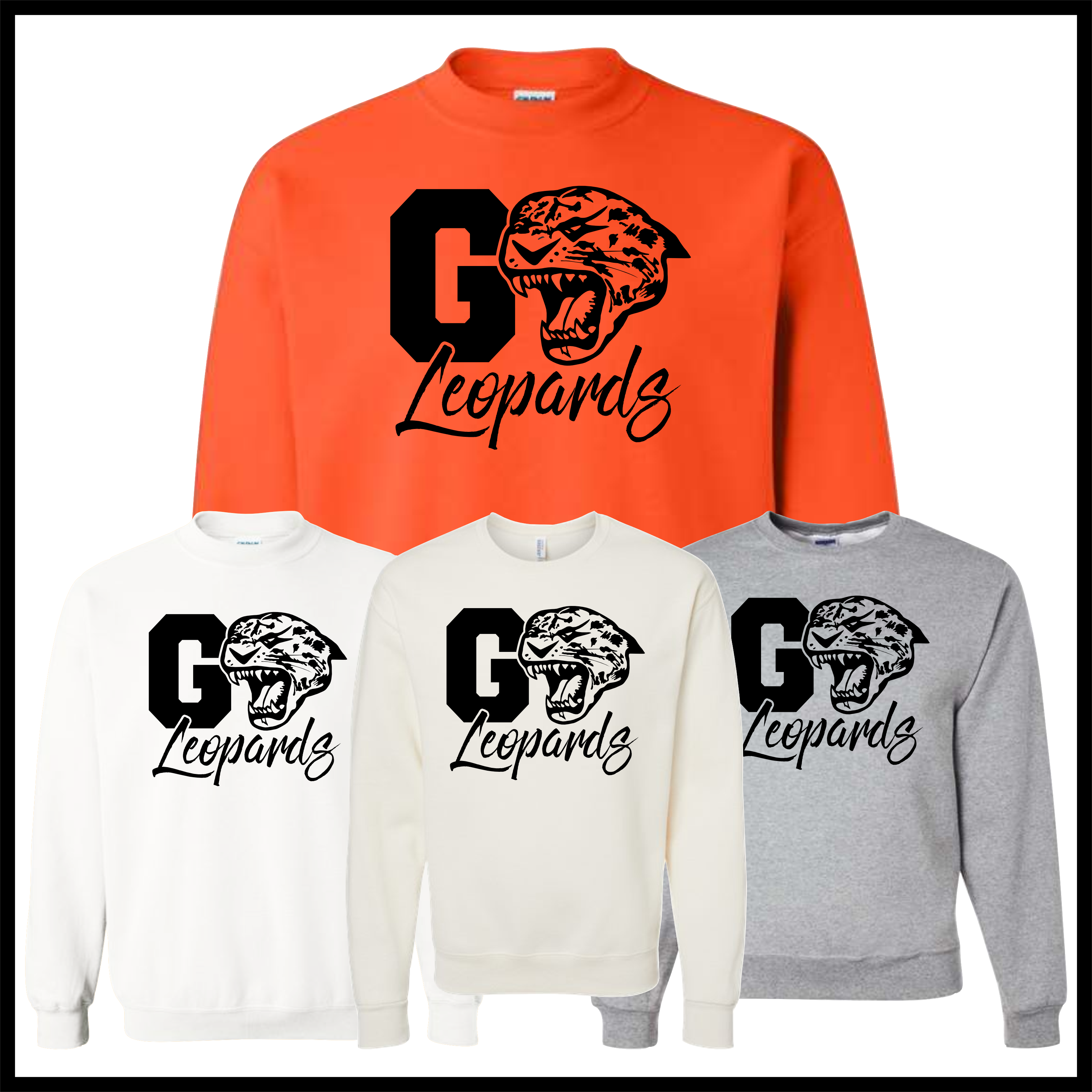 Malvern FB'26 Go Leopards Cotton Blend Crewneck Sweatshirt