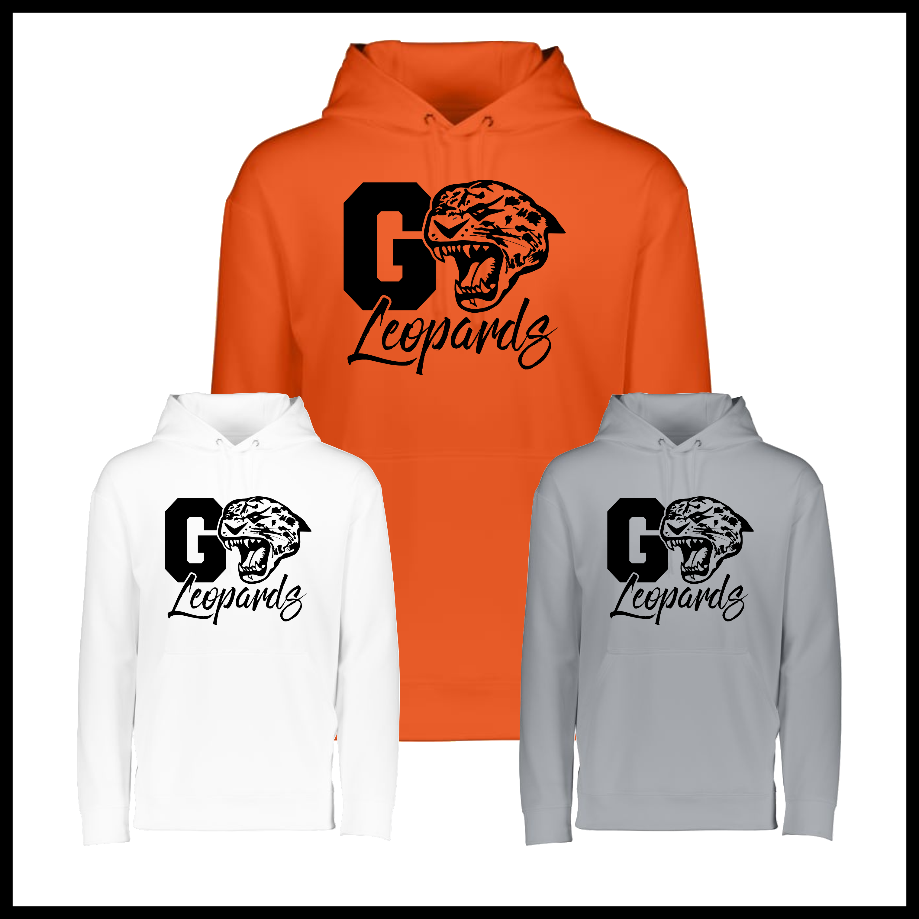 Malvern FB'26 Go Leopards 100% Poly Wicking Fleece Hoodie Sweatshirt