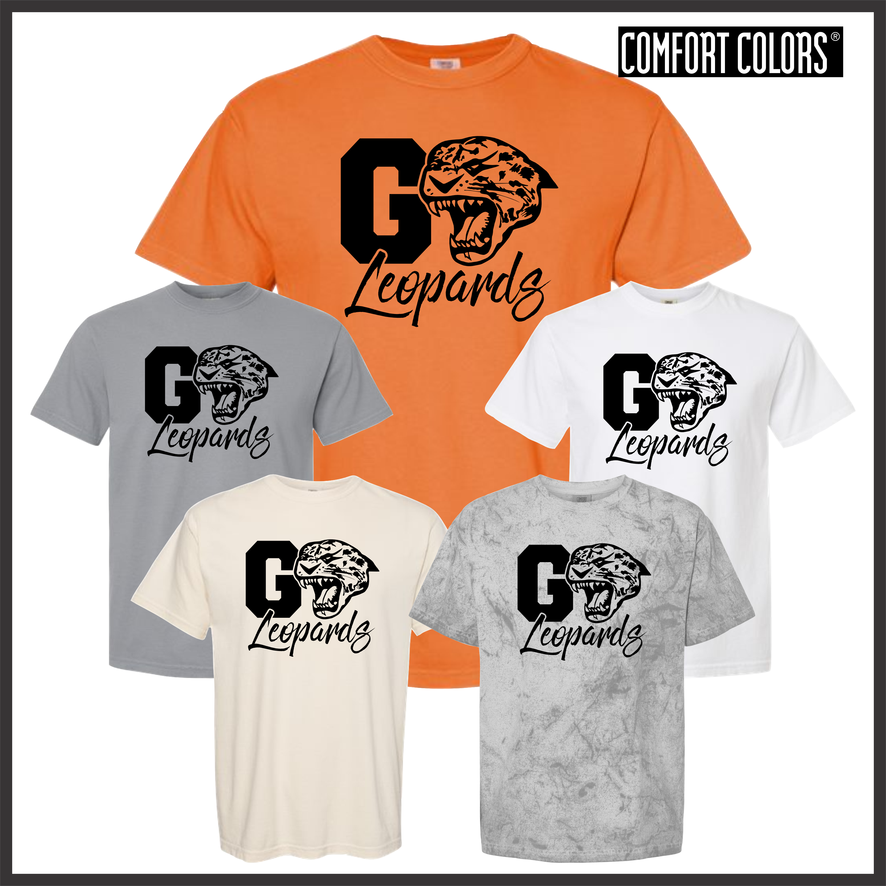 Malvern FB'26 Go Leopards Short Sleeve Comfort Colors T-Shirt
