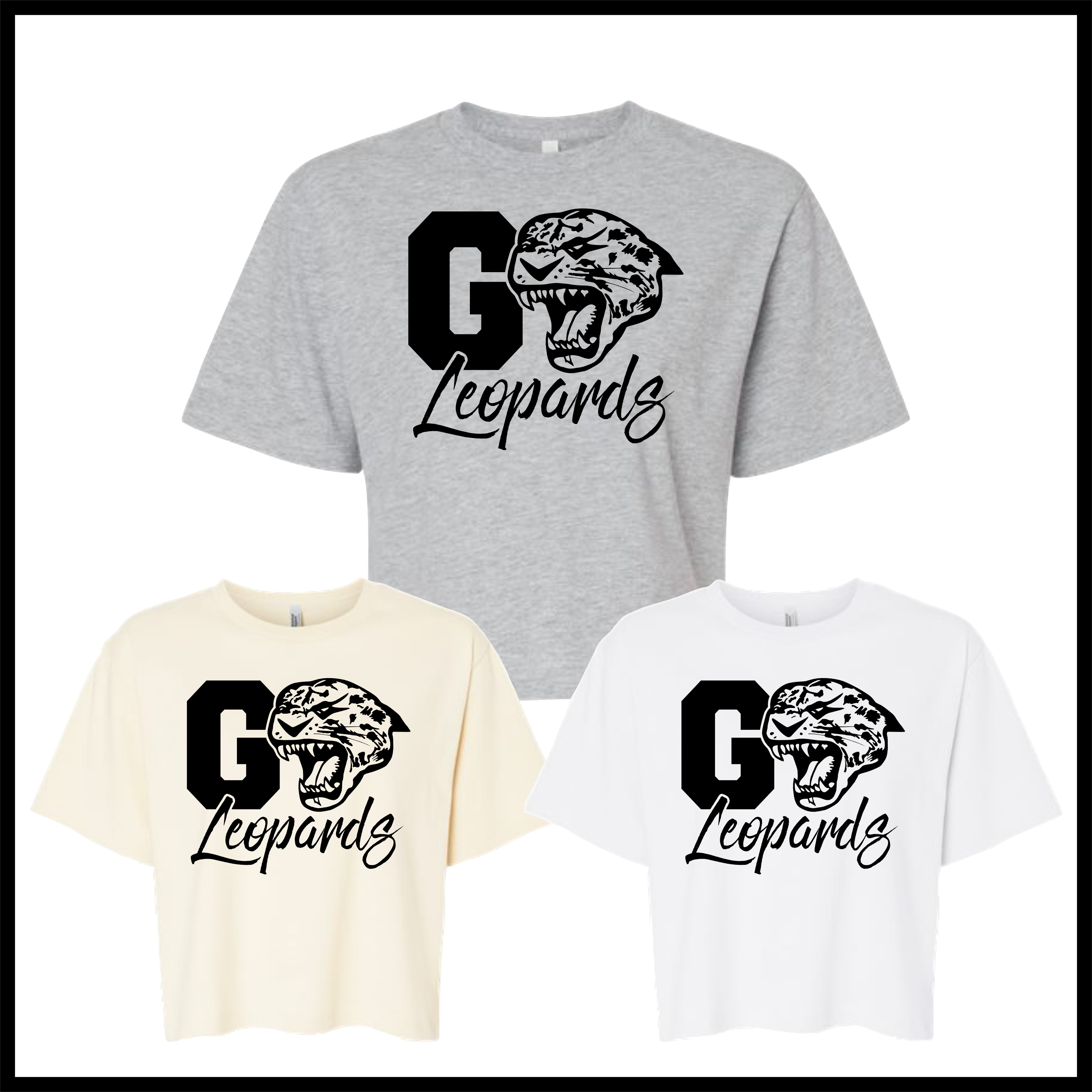 Malvern FB'26 Go Leopards Boxy Crop T-Shirt