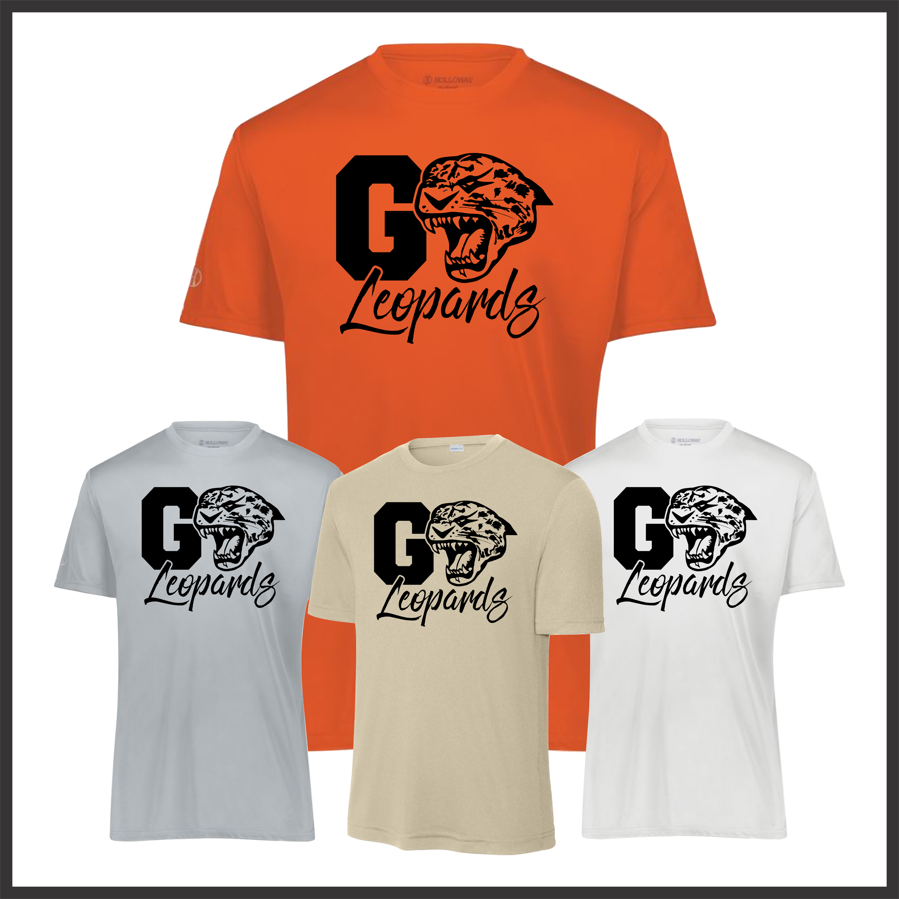 Malvern FB'26 Go Leopards Short Sleeve 100% Poly Wicking T-Shirt
