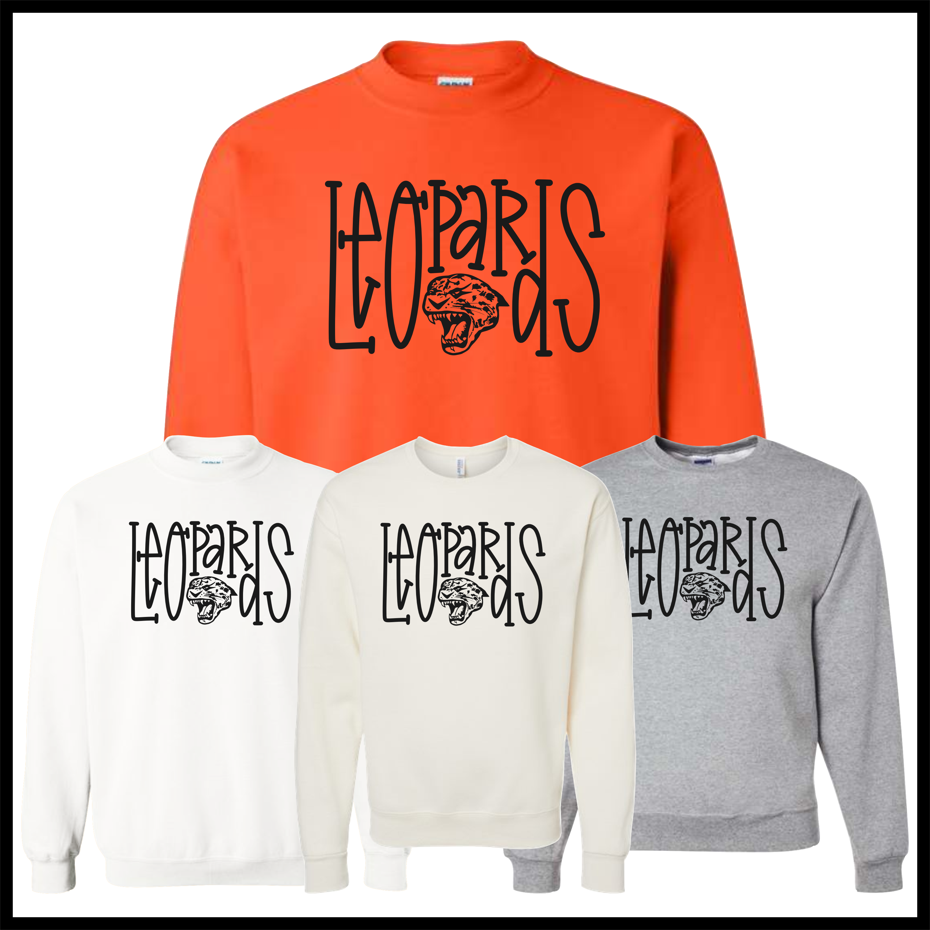 Malvern FB'26 Leopards Text Cotton Blend Crewneck Sweatshirt