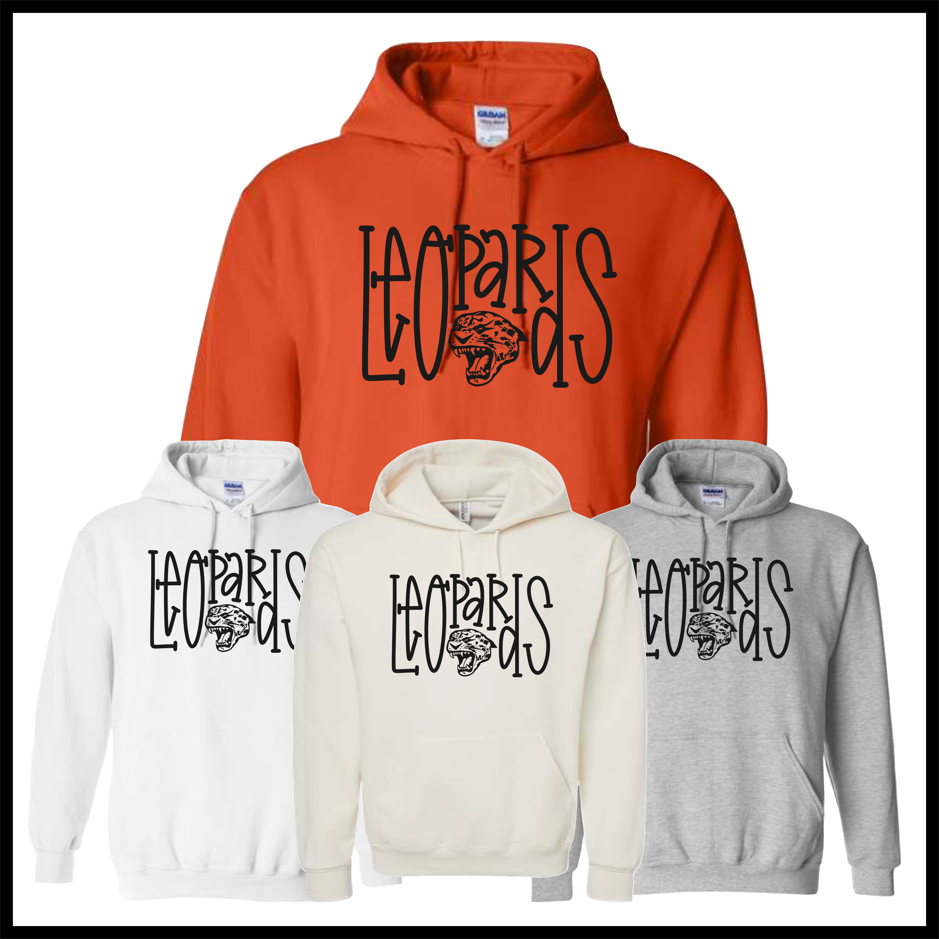 Malvern FB'26 Leopards Text Cotton Blend Hoodie Sweatshirt
