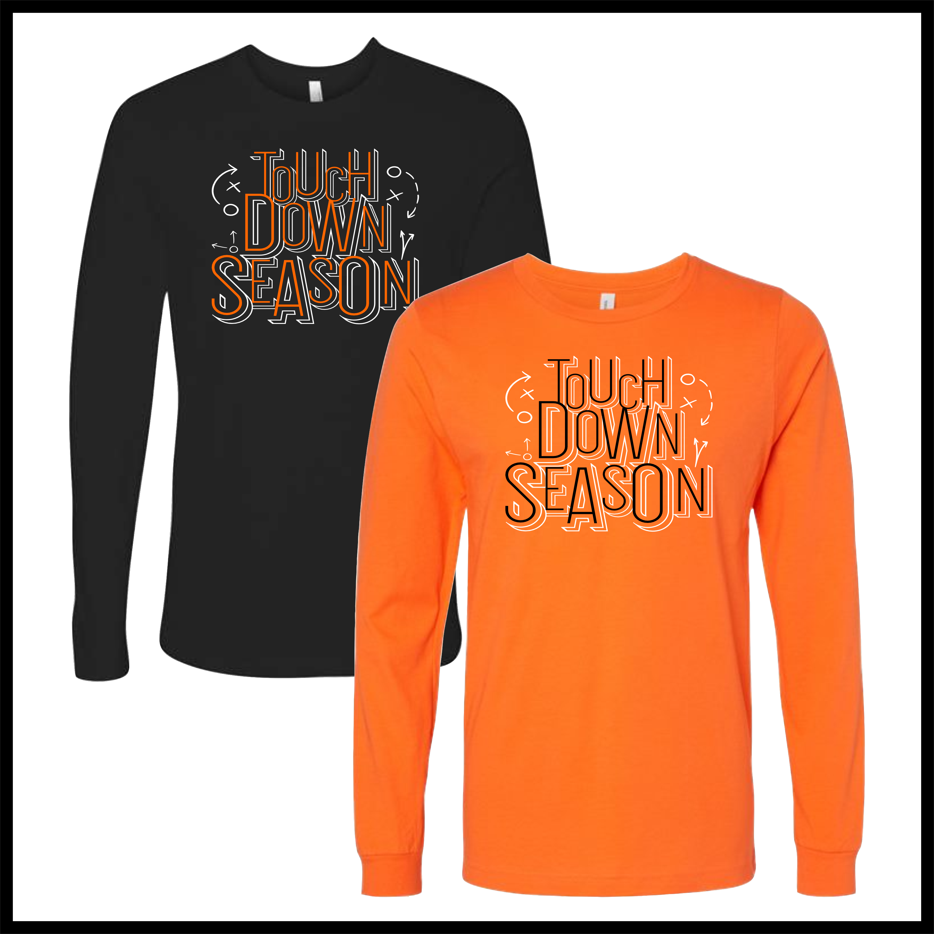 Malvern FB'26 Touchdown Season Long Sleeve Ringspun Cotton T-Shirt