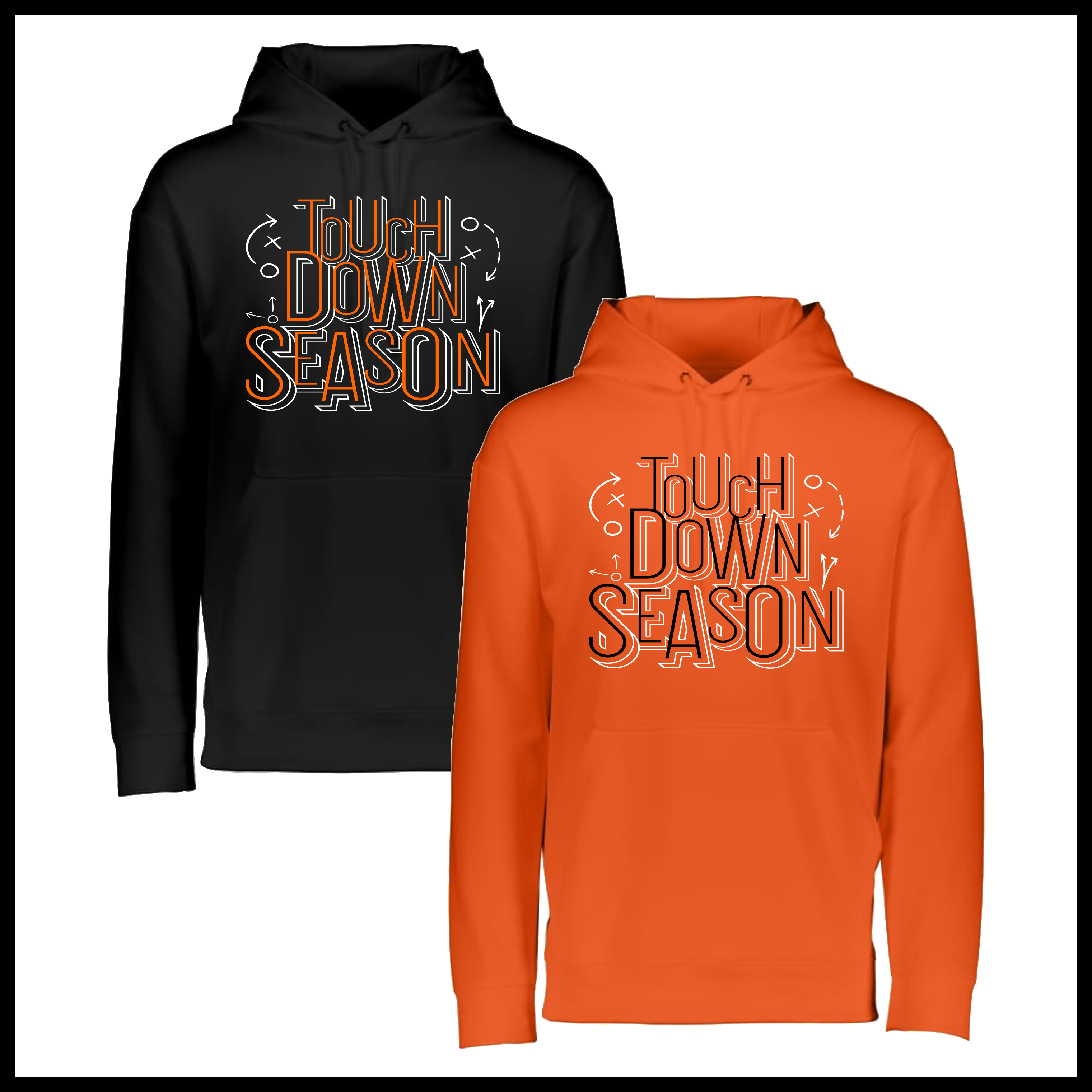 Malvern FB'26 Touchdown Season 100% Poly Wicking Fleece Hoodie Sweatshirt