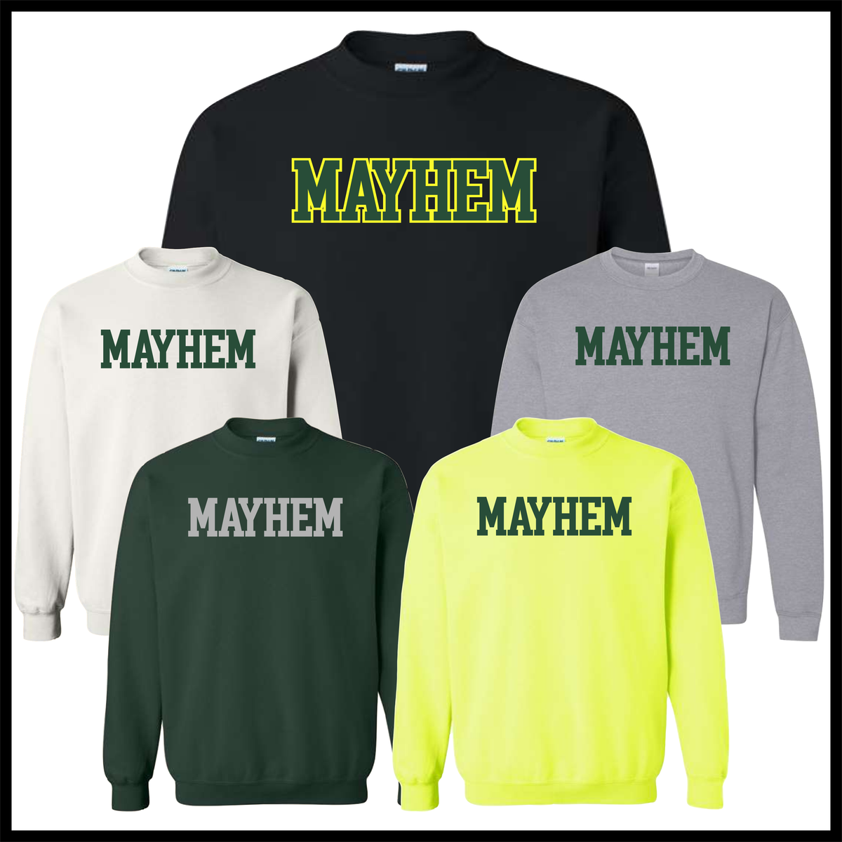 Mayhem BLOCK TEXT Cotton Blend Crewneck Sweatshirt