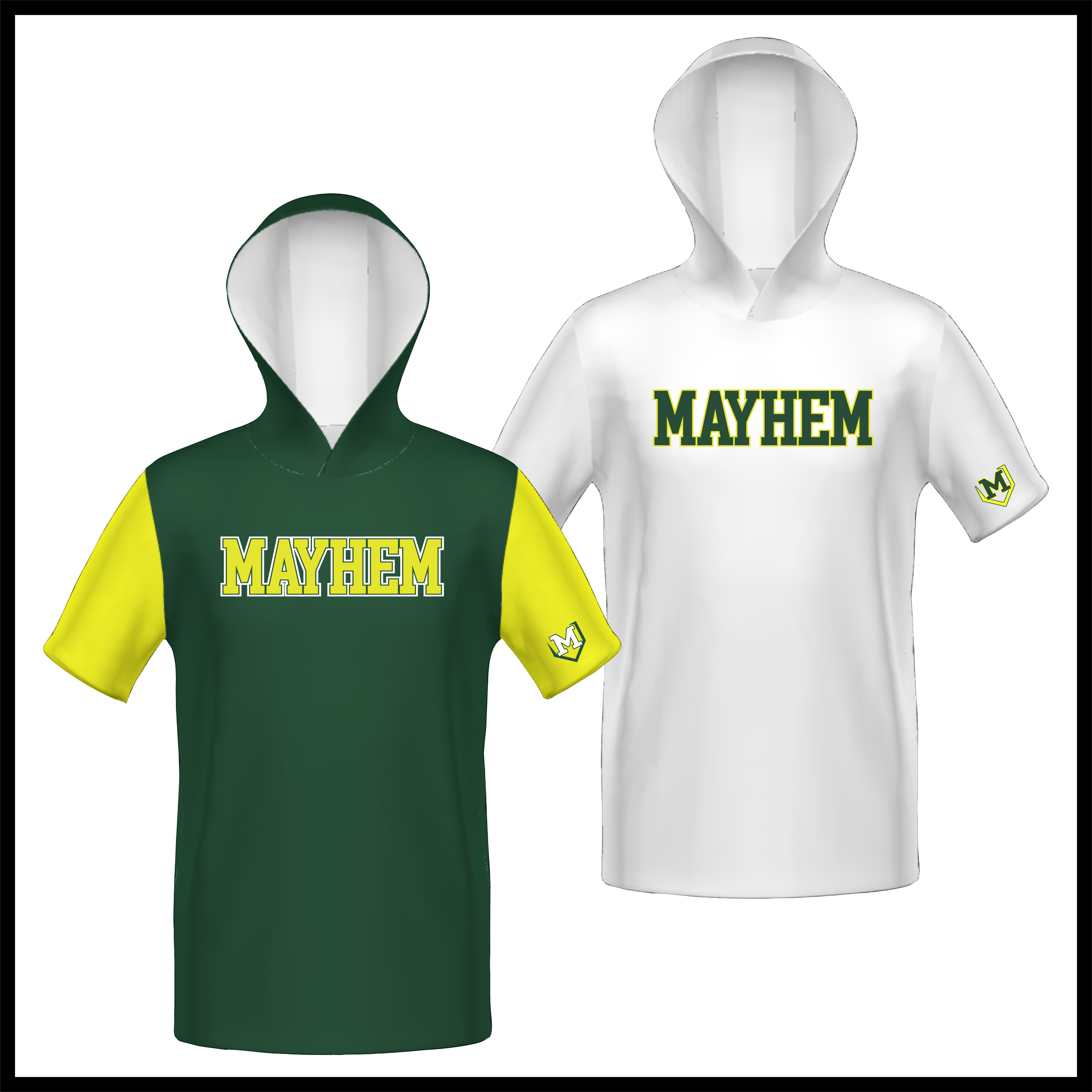 Mayhem BLOCK TEXT *SUBLIMATED* Short Sleeve Hooded T-Shirt
