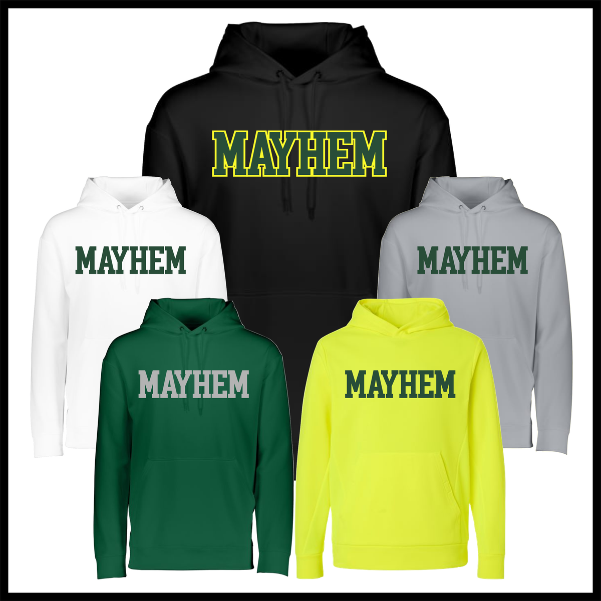 Mayhem BLOCK TEXT 100% Poly Wicking Hoodie Sweatshirt