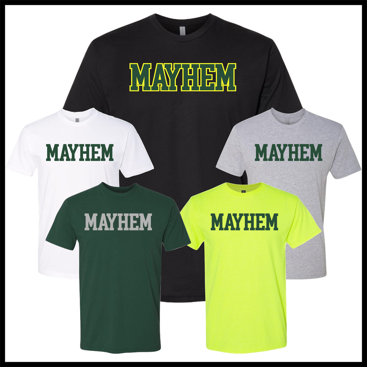 Mayhem BLOCK TEXT Short Sleeve Ringspun Cotton T-Shirt
