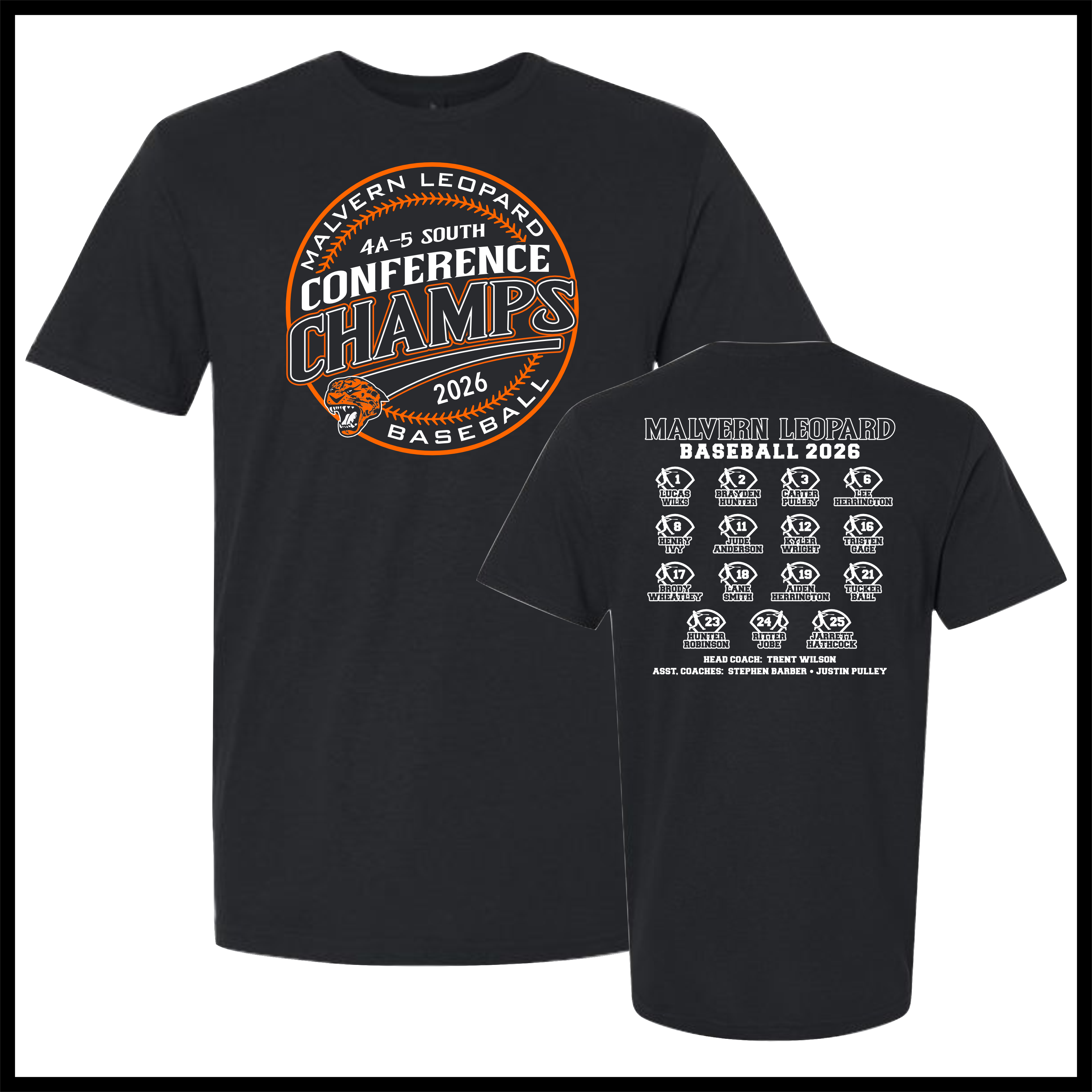 Malvern Baseball Conference Champs Short Sleeve Ringspun Cotton T-Shirt