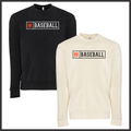 Malvern Baseball TEXT BLOCK Cotton Blend *POCKET* Crewneck Sweatshirt