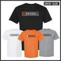 Malvern Baseball TEXT BLOCK Short Sleeve Comfort Colors T-Shirt