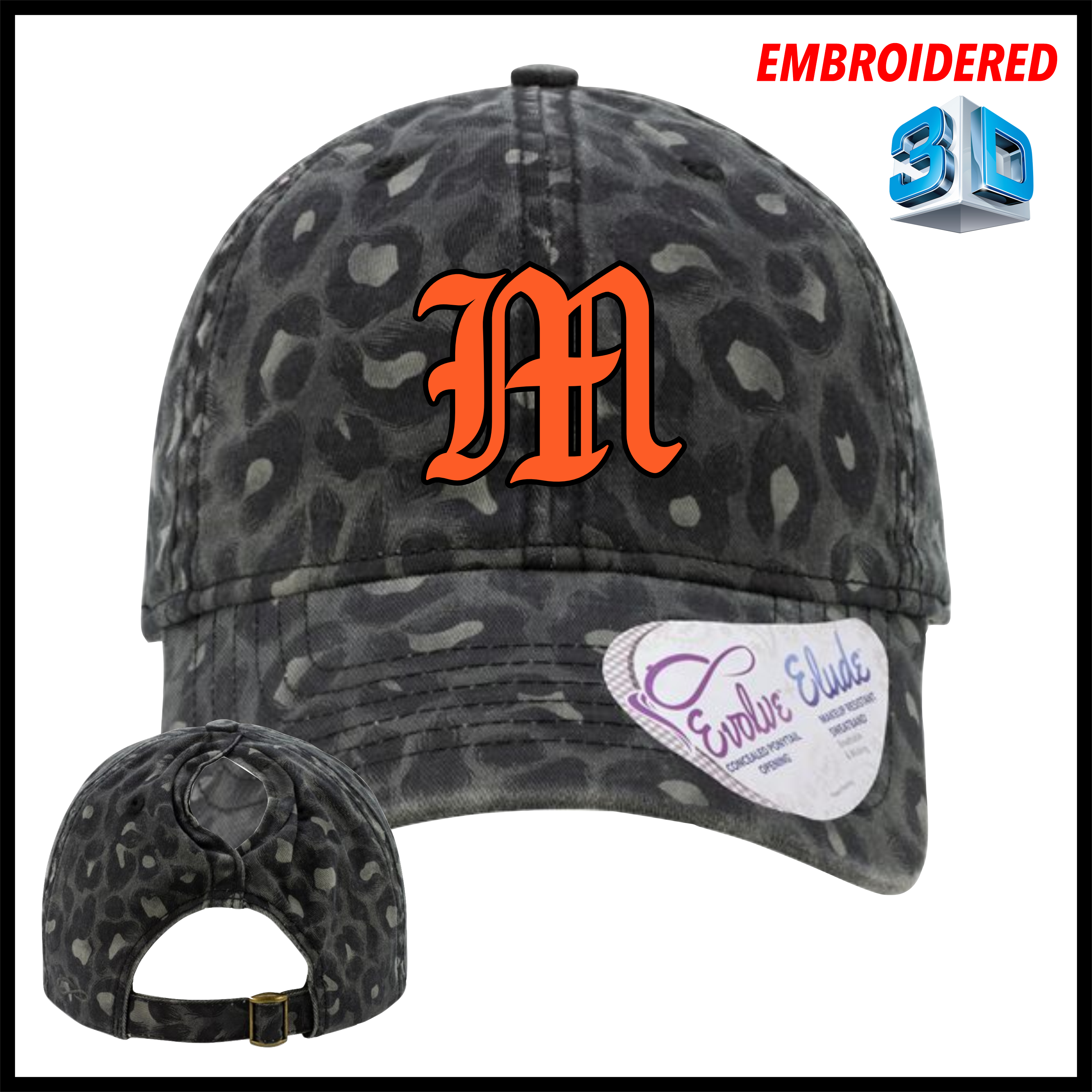 Malvern Baseball Vintage M Leopard Print Cap