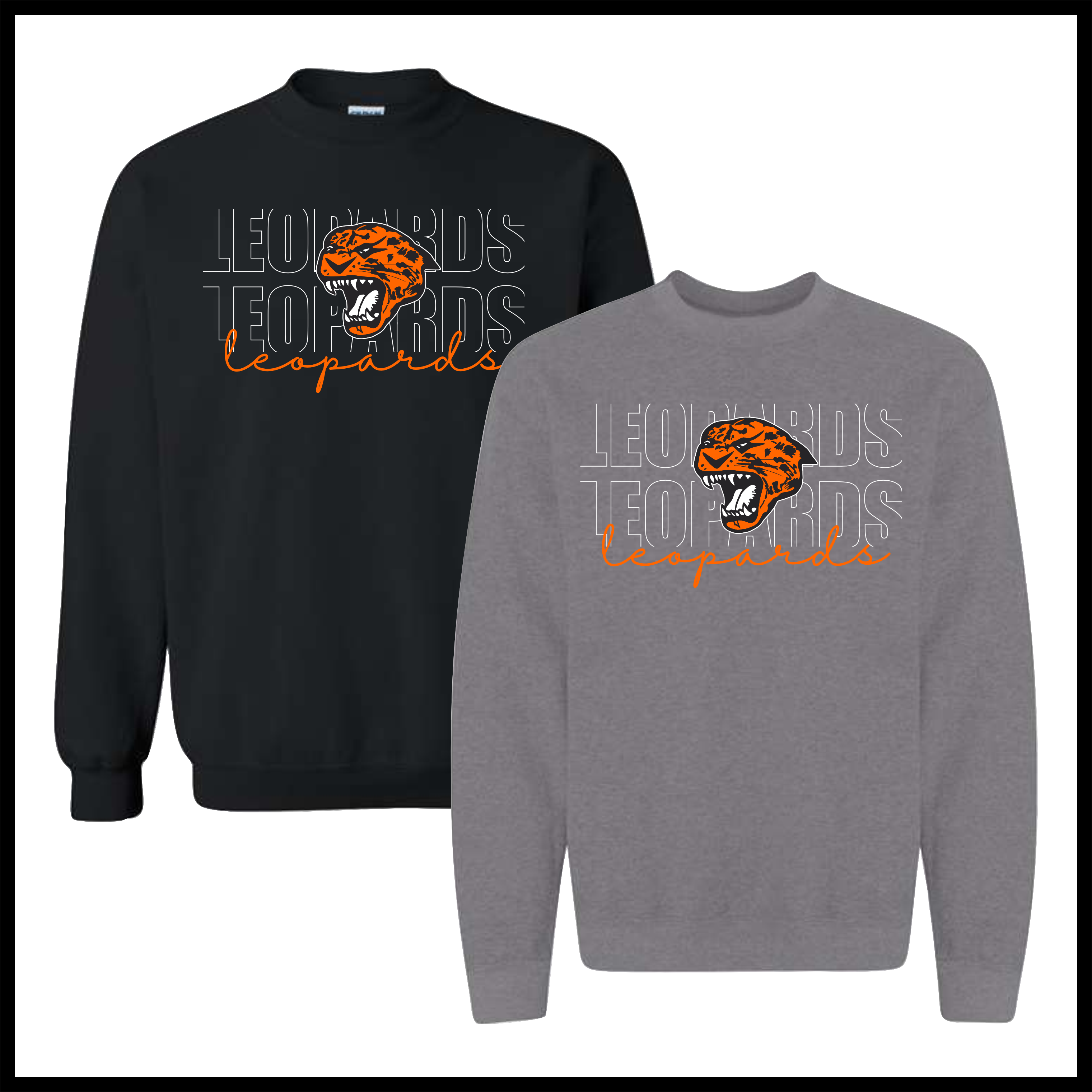 Malvern Baseball LEOPARDS Cotton Blend Crewneck Sweatshirt