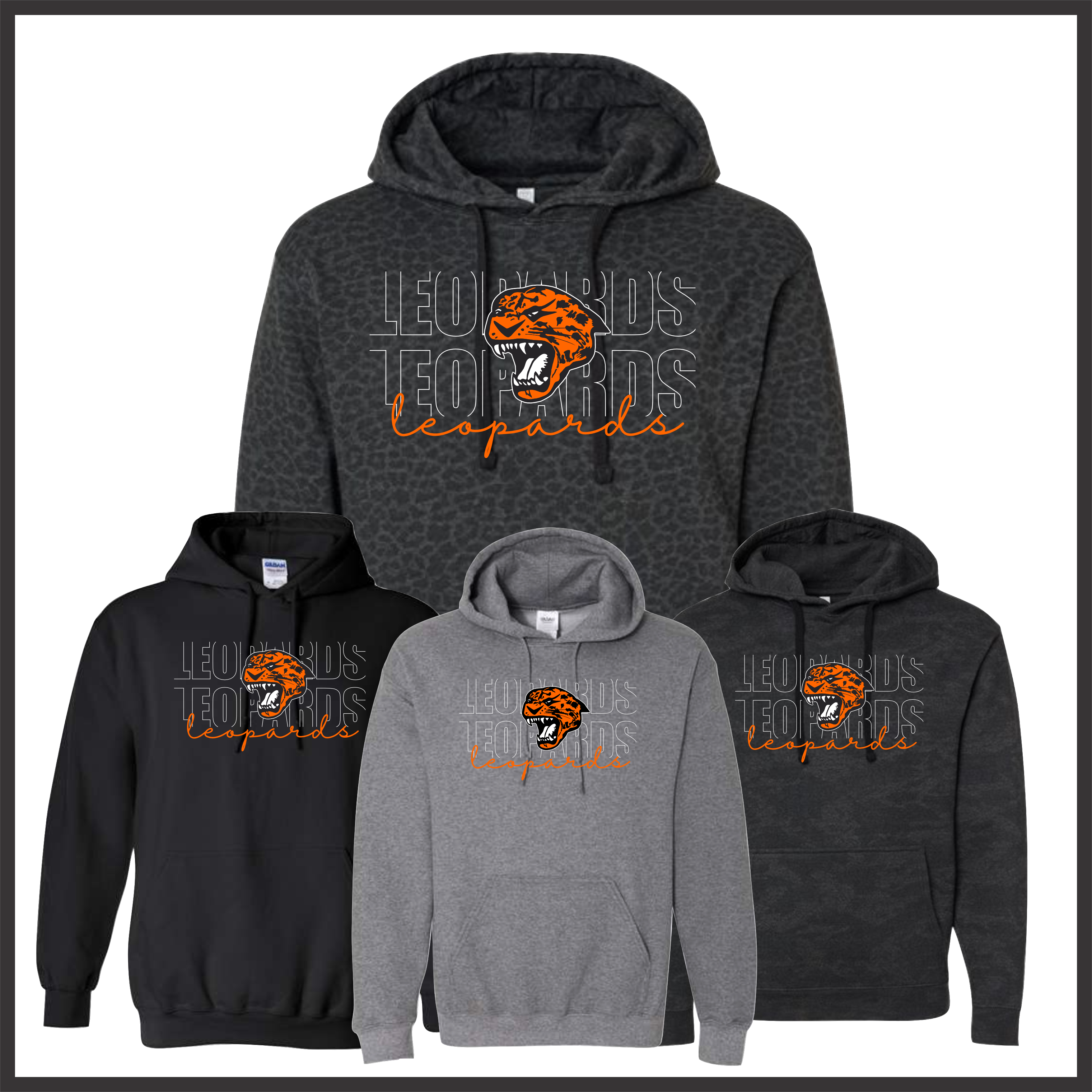 Malvern Baseball LEOPARDS Cotton Blend Hoodie Sweatshirt