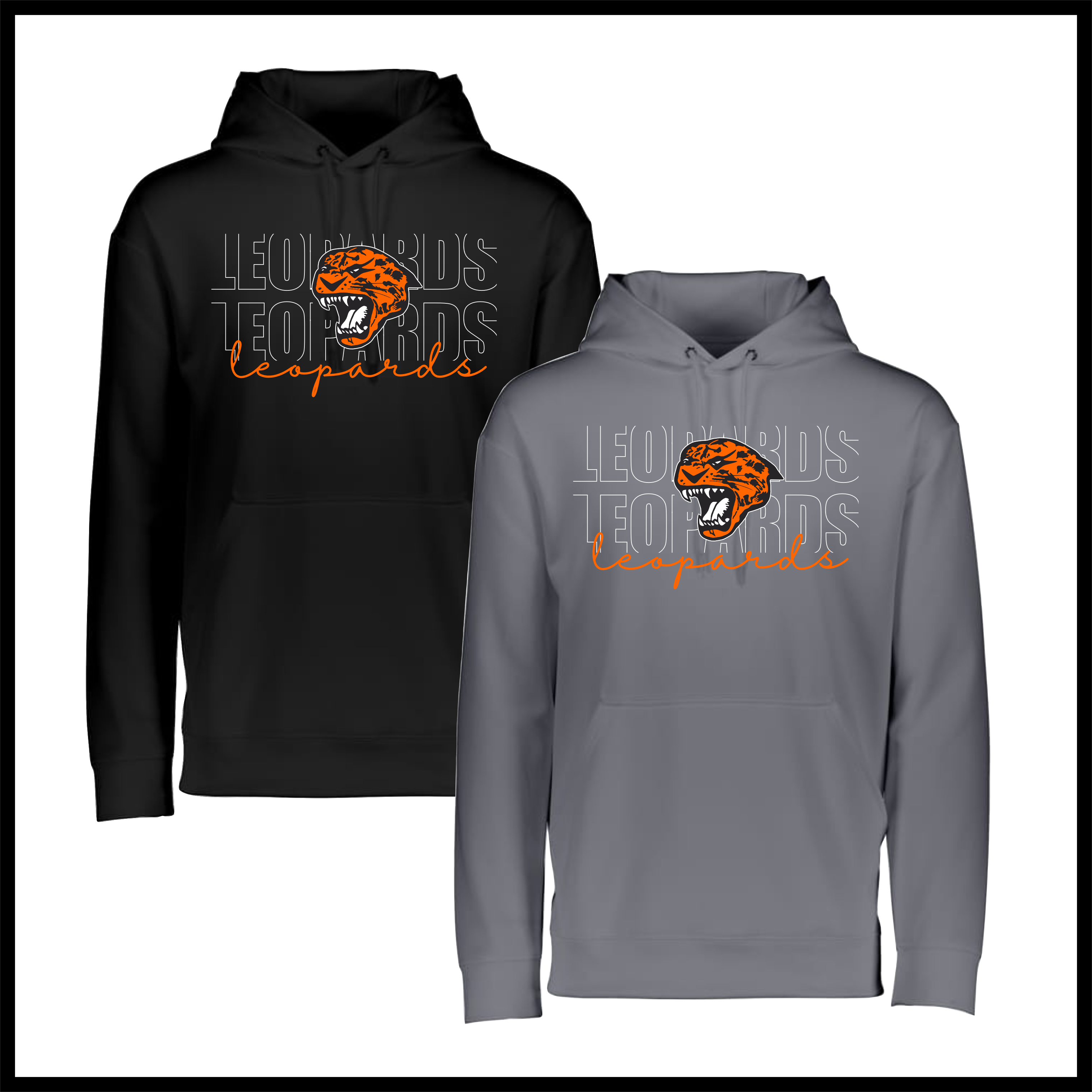 Malvern Baseball LEOPARDS 100% Poly Wicking Hoodie Sweatshirt